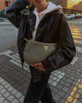 Real leather bomber jacket
