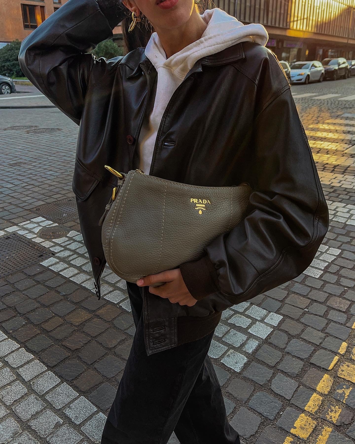 Real leather bomber jacket