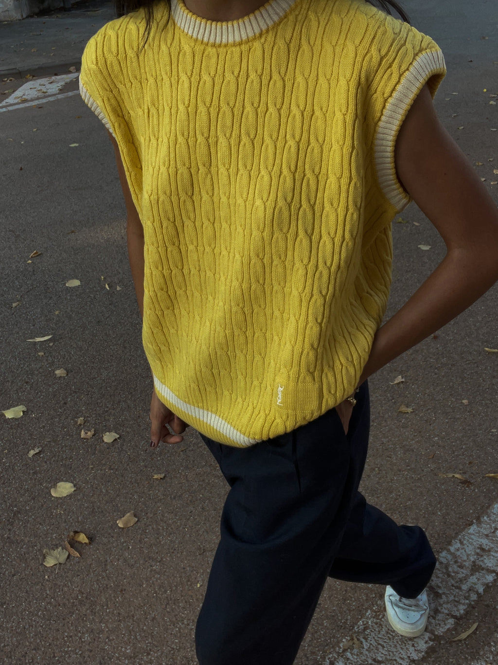 Ysl yellow wool vest