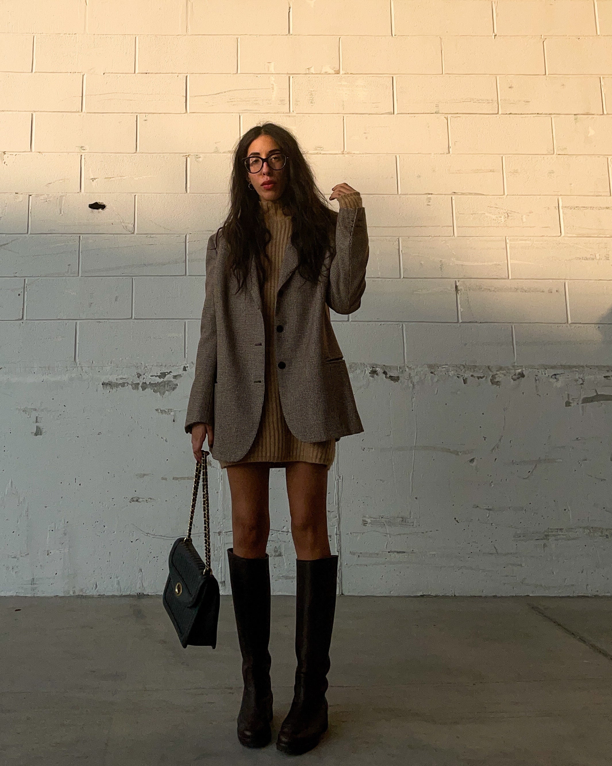 OVERSIZED BLAZER IN PIED DE POULE
