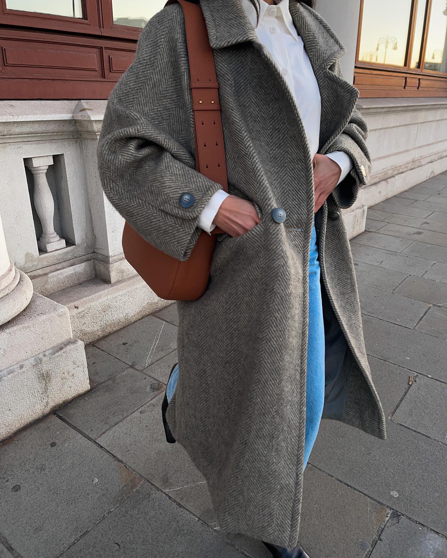 Wool vintage HERRINGBONE COAT