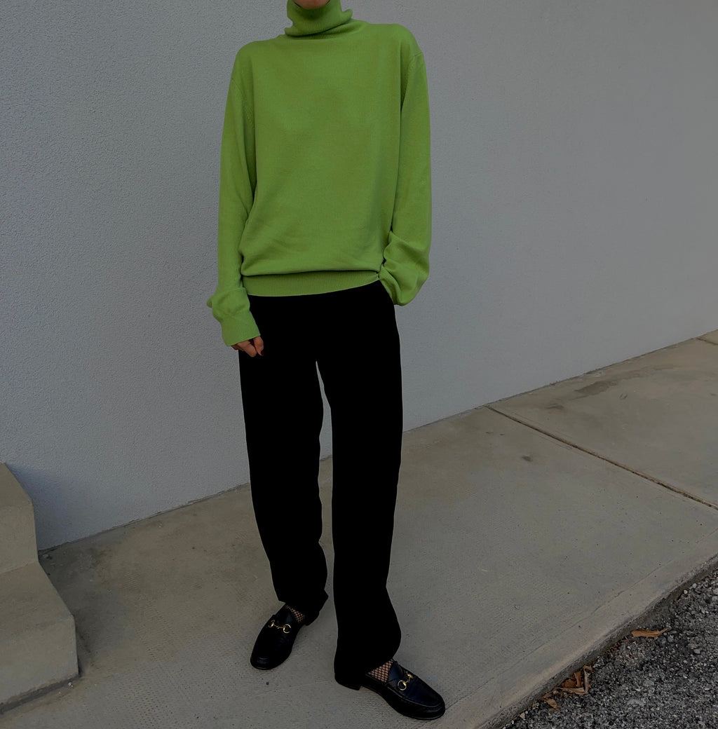 Green turtleneck