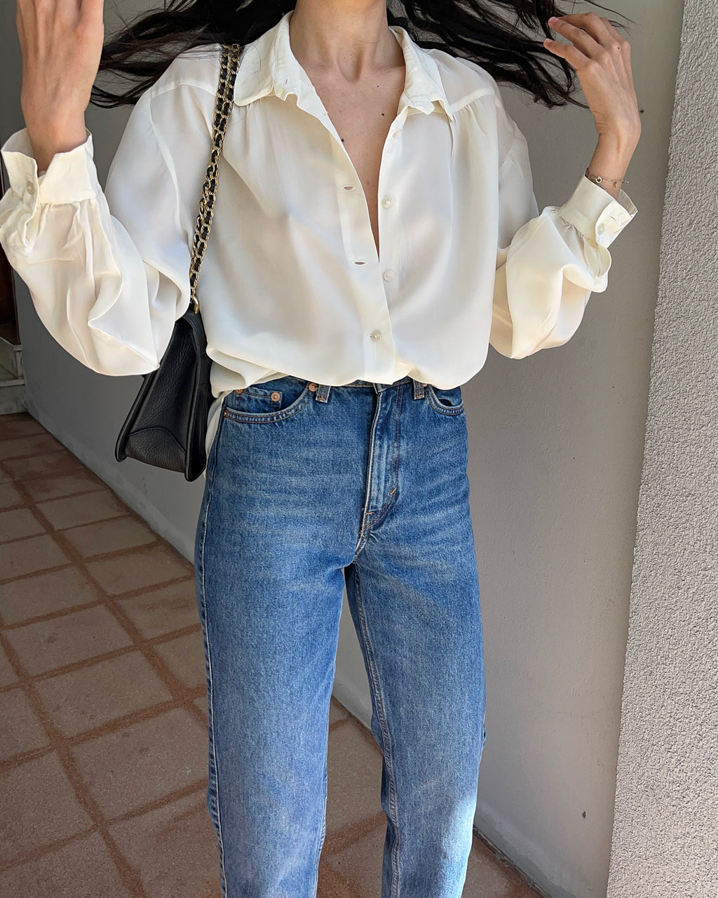 100 silk minimal shirt