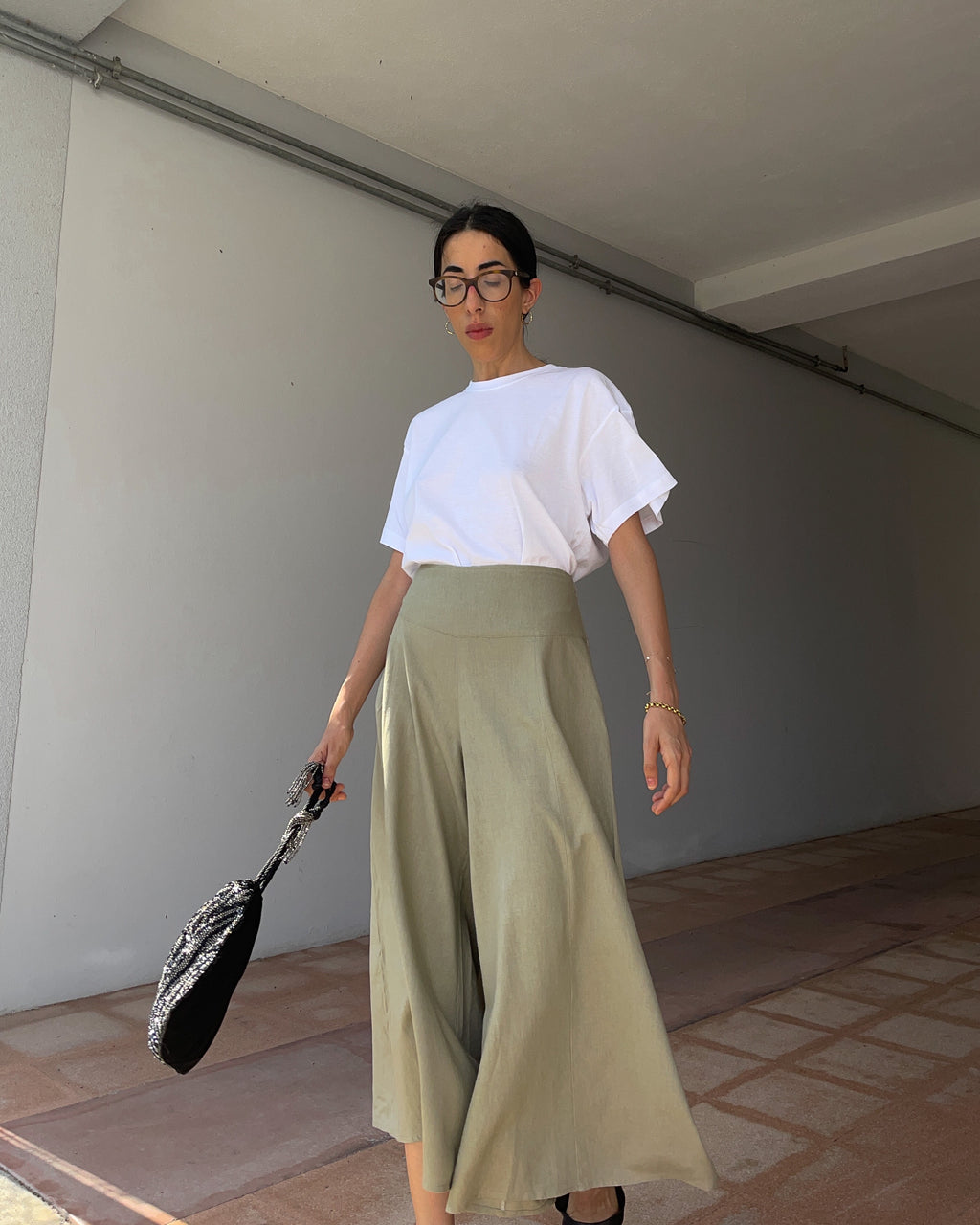 100 linen gonna-pantalone