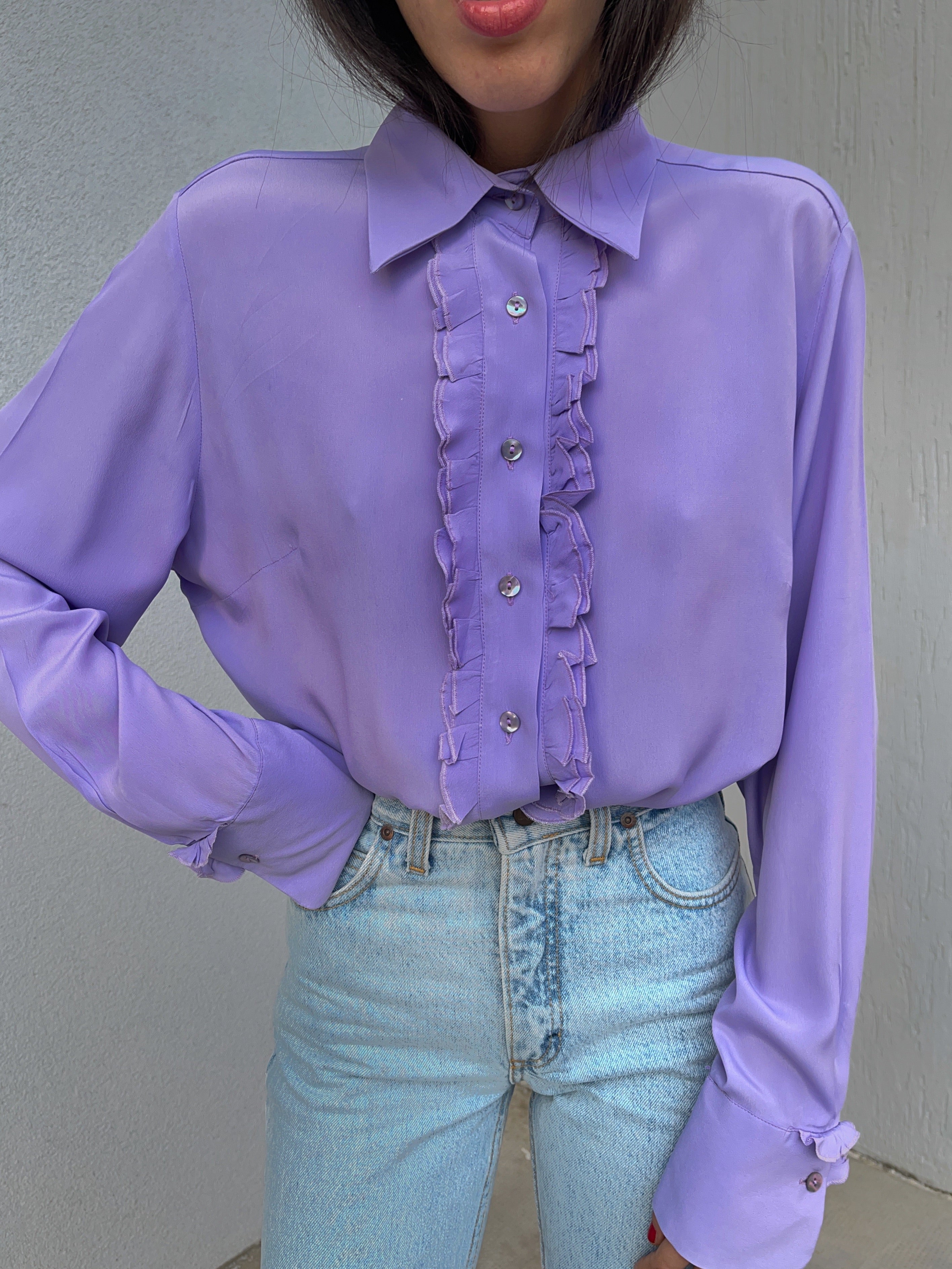 100% silk lilac shirt