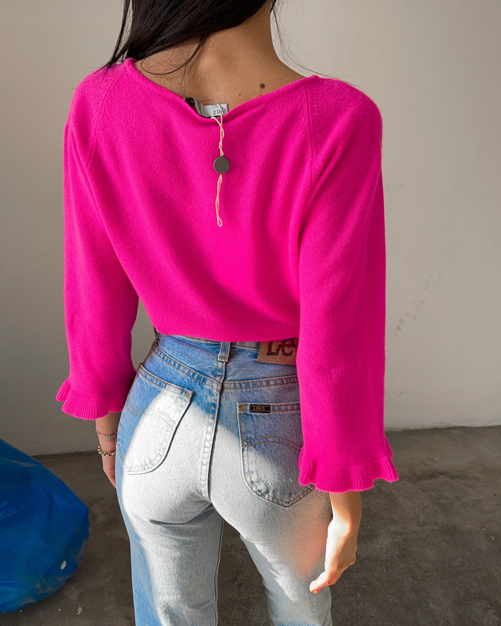 100% cashmere bright fucsia jumper