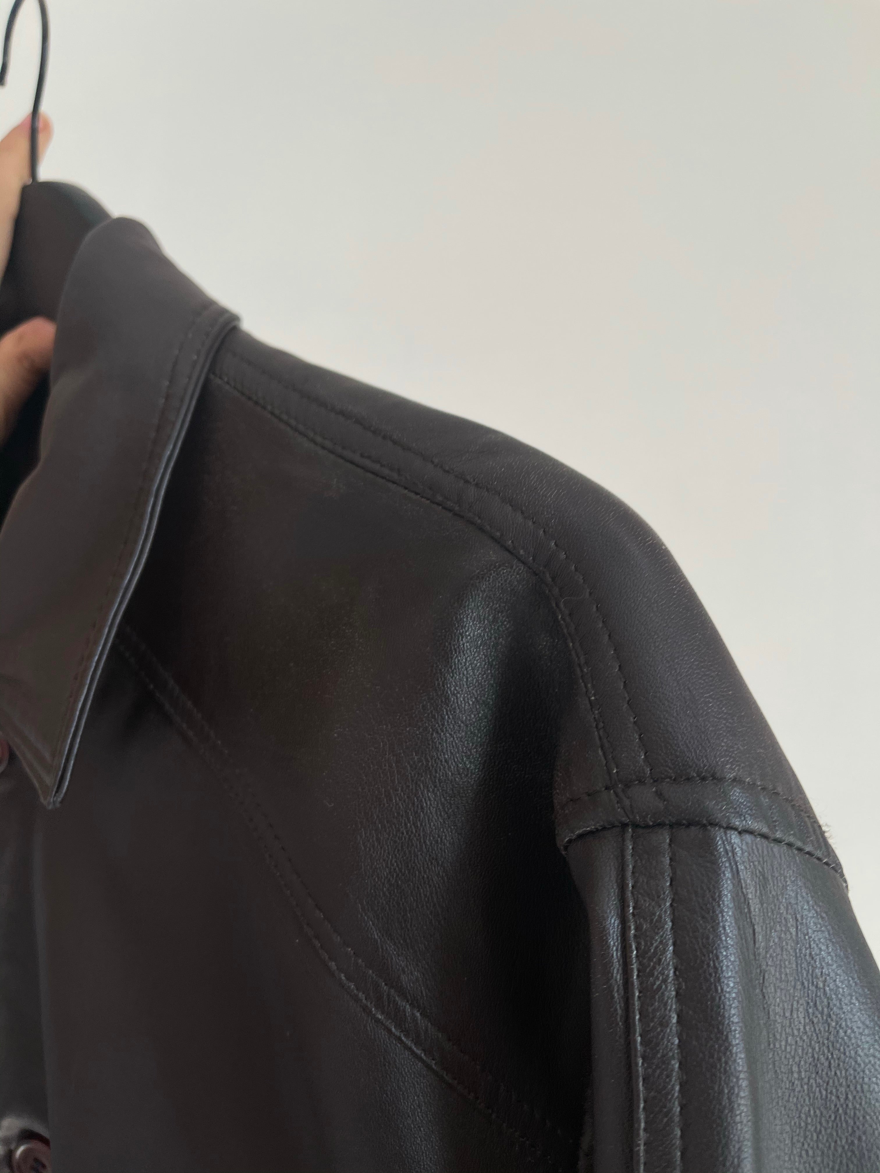 Real leather bomber jacket