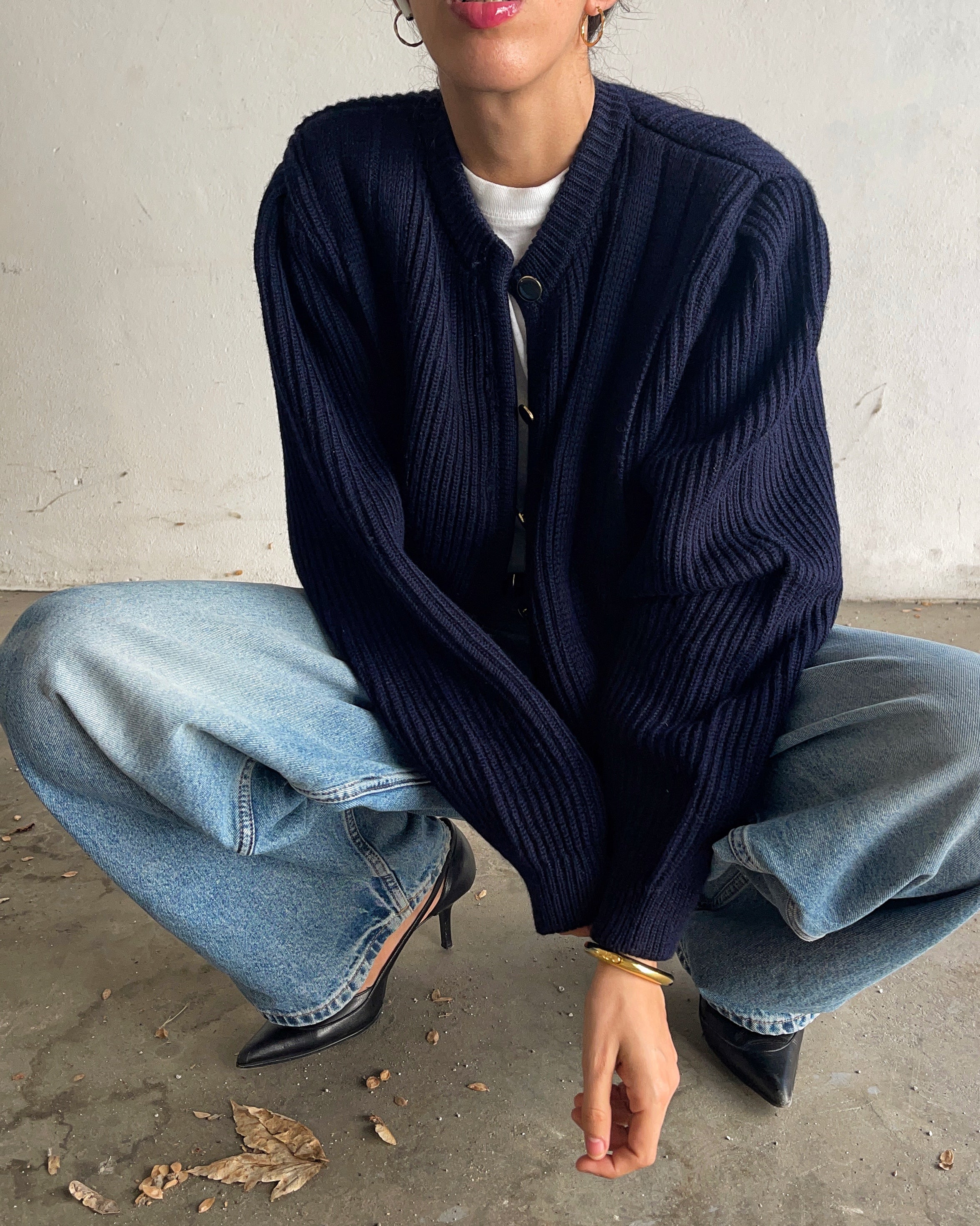 Wool bomber cardigan / jacket