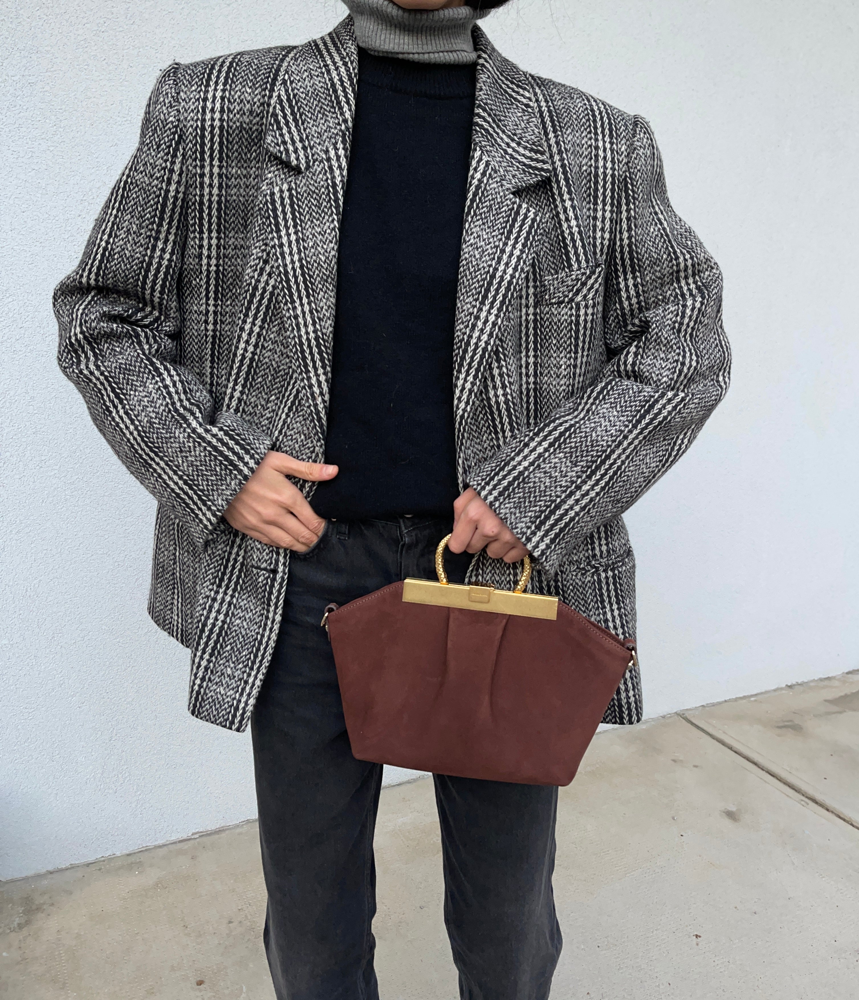 Check wool blazer