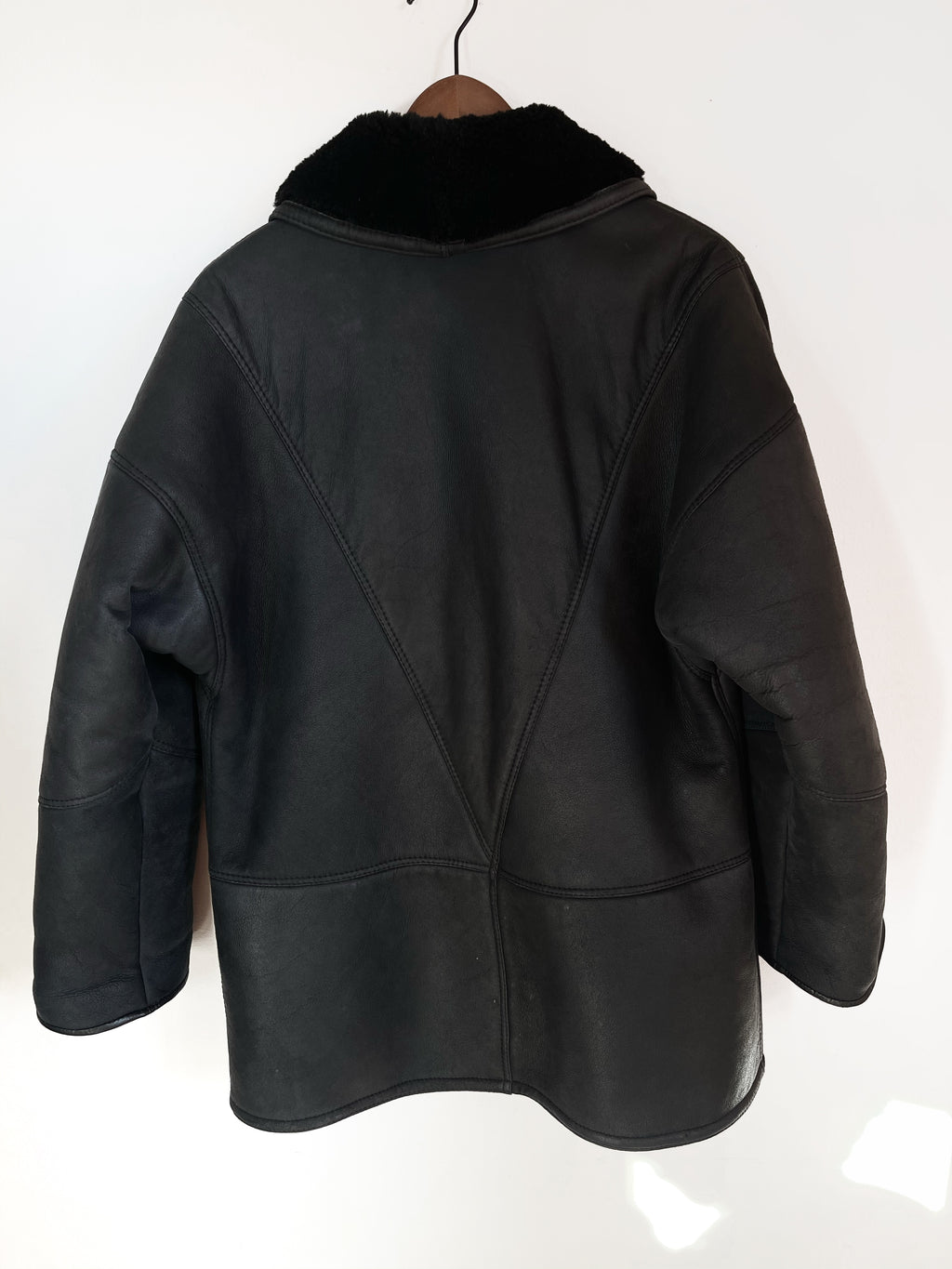 Black shearling coat