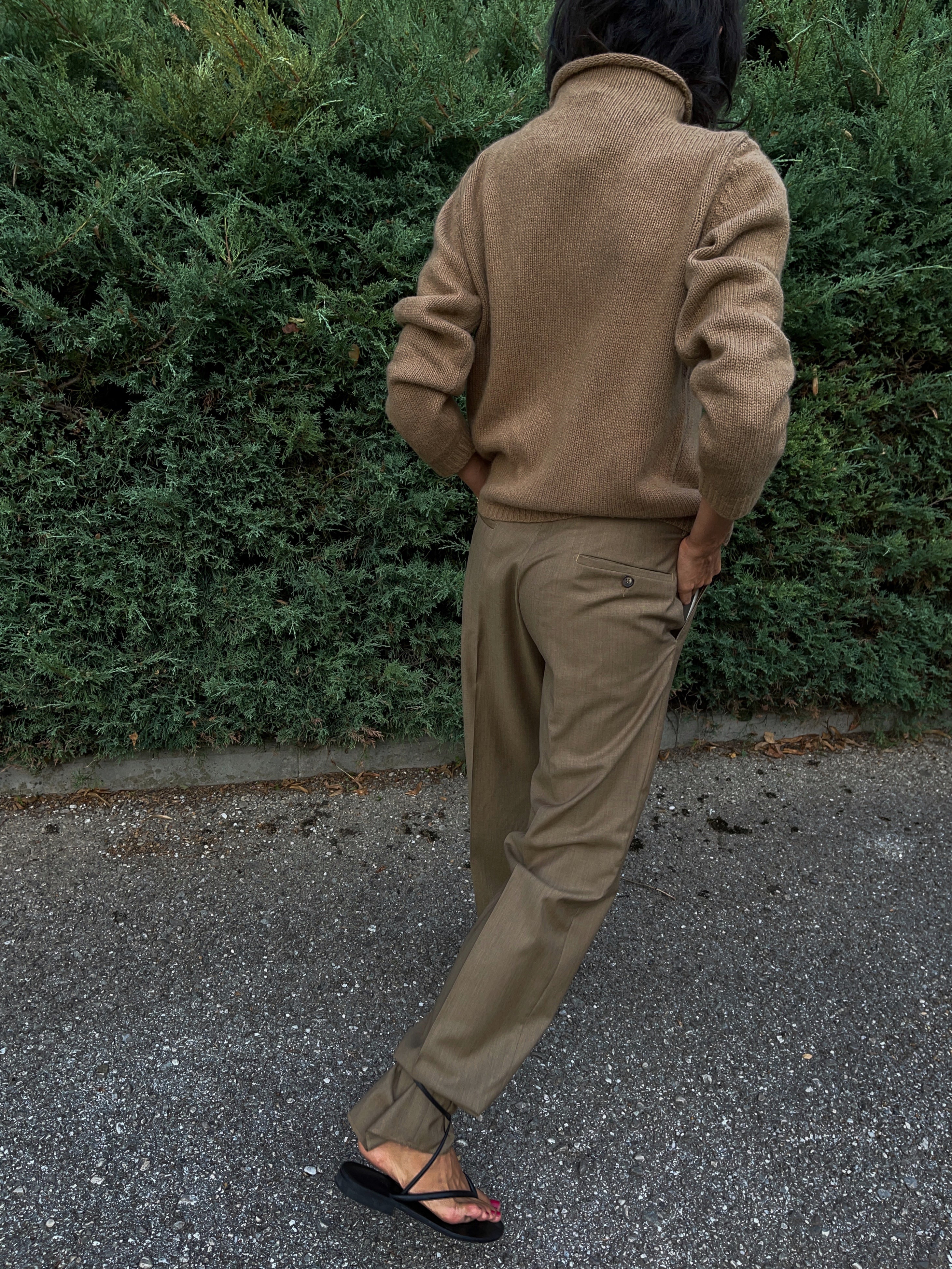 Pantalone sartoriale  uomo tabacco-camel