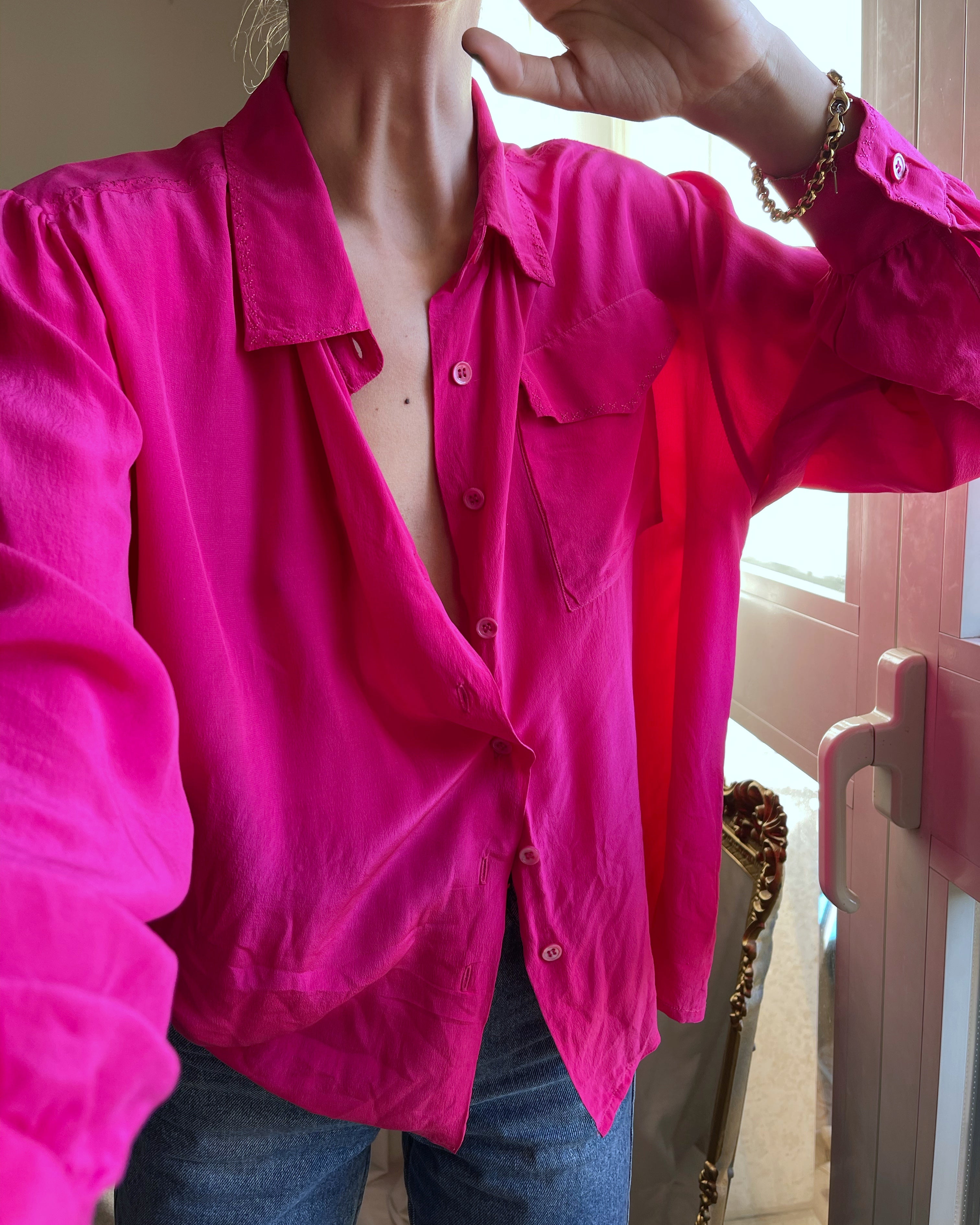 Camicia fucsia seta