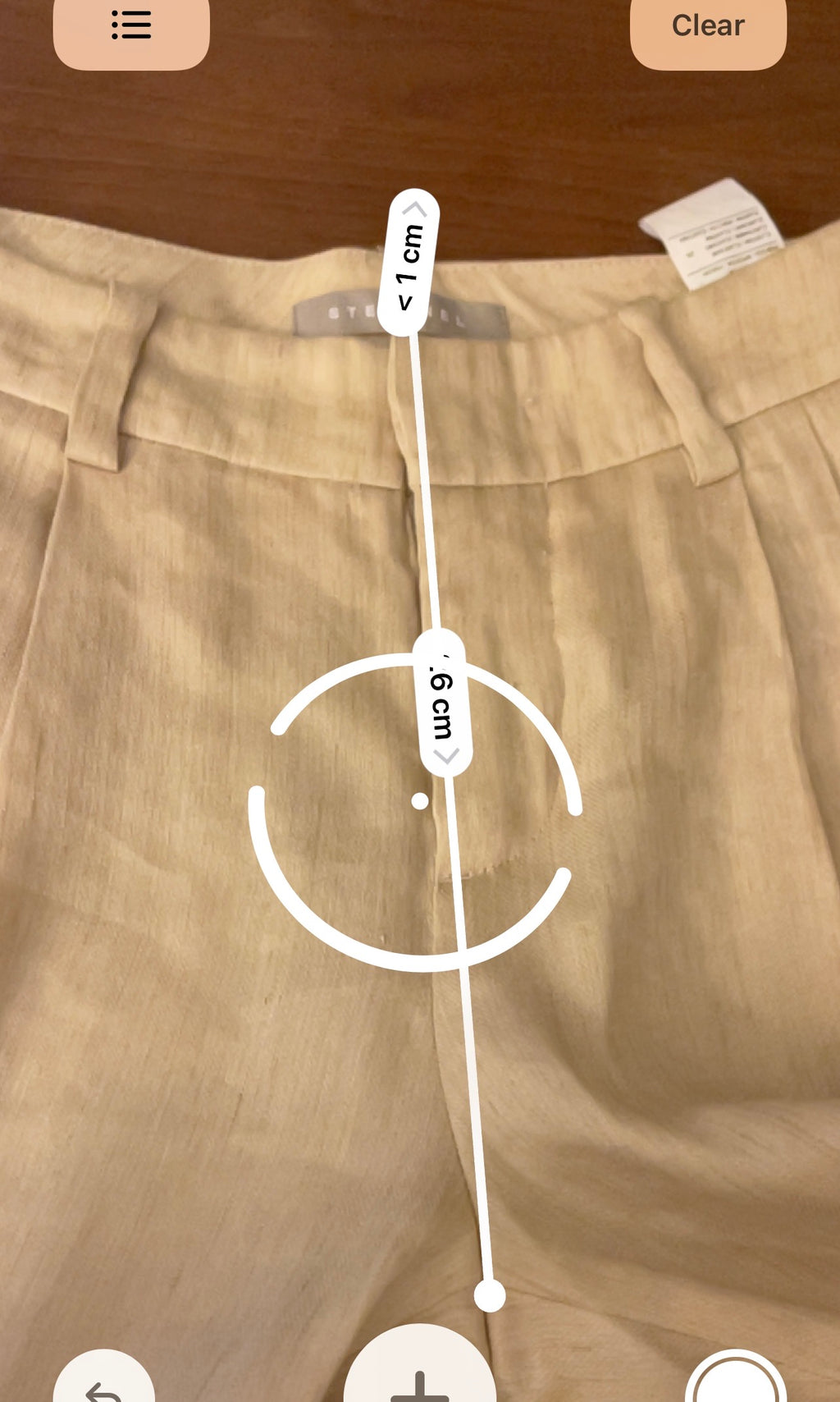 Beige linen blend pants