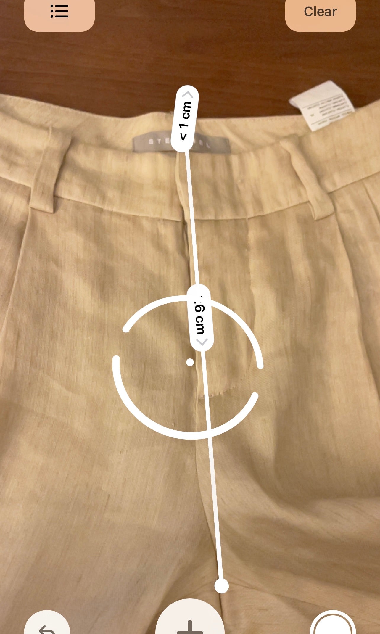 Beige linen blend pants