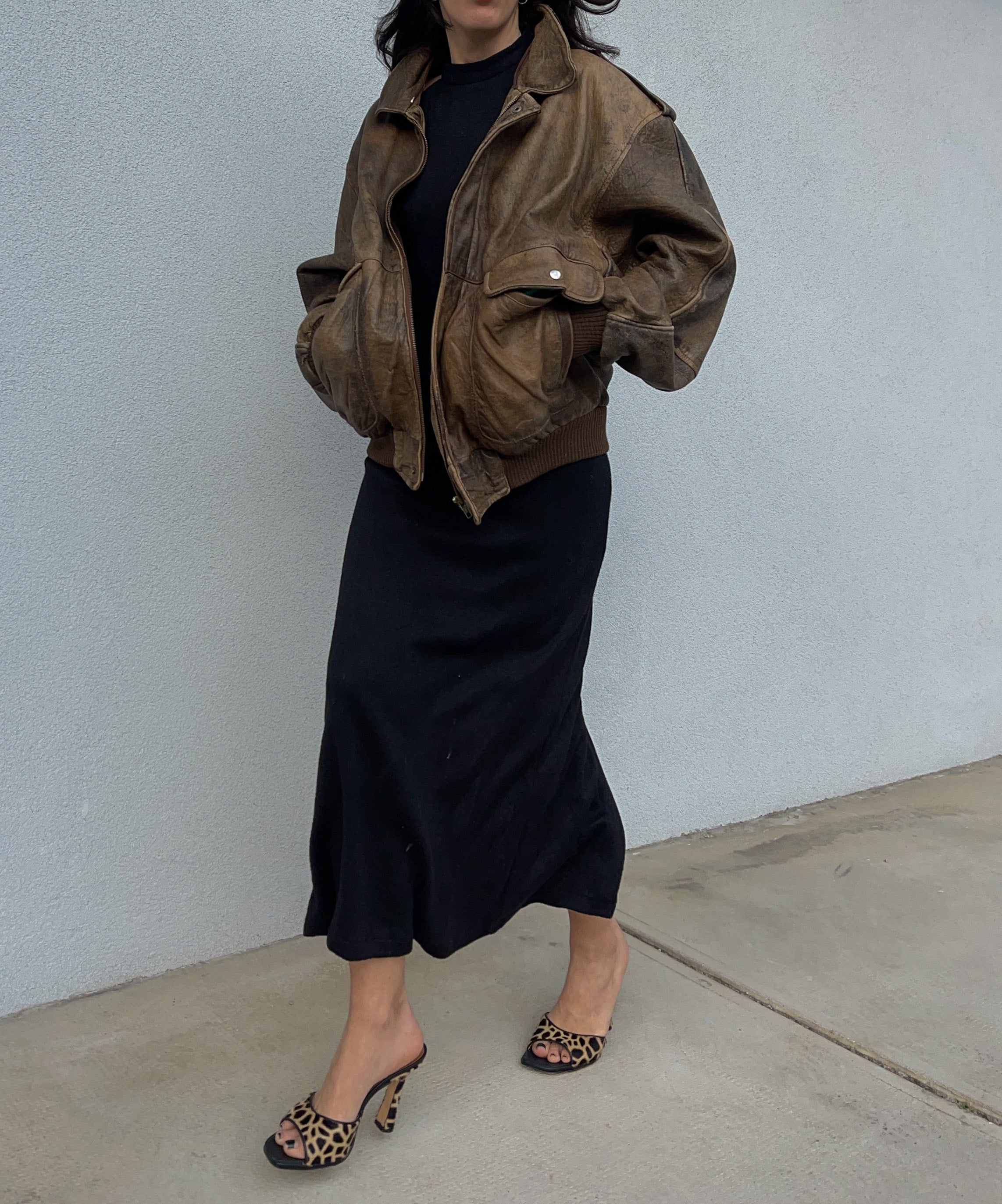 Bomber leather jacket
