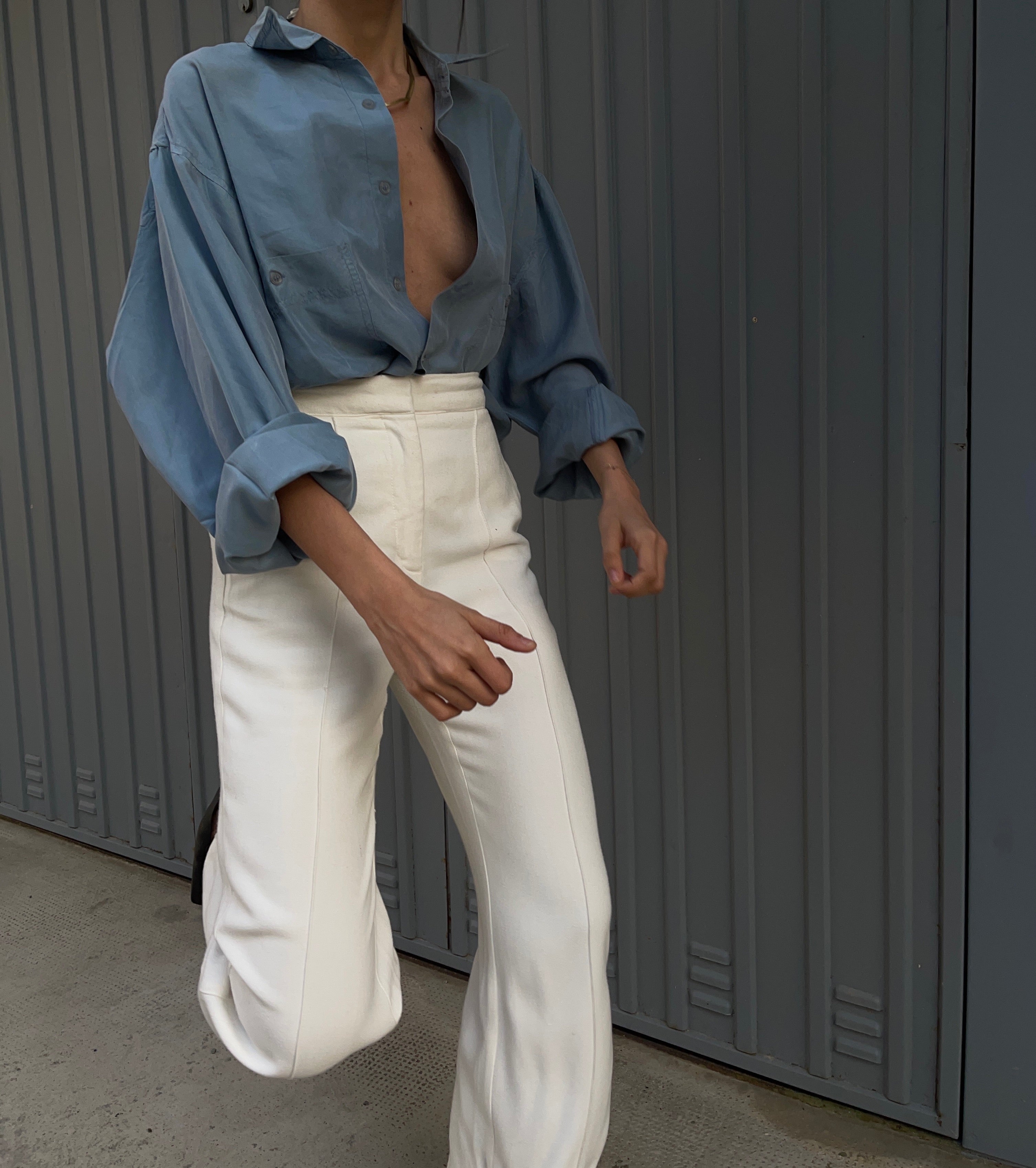 100% silk ceruleo shirt