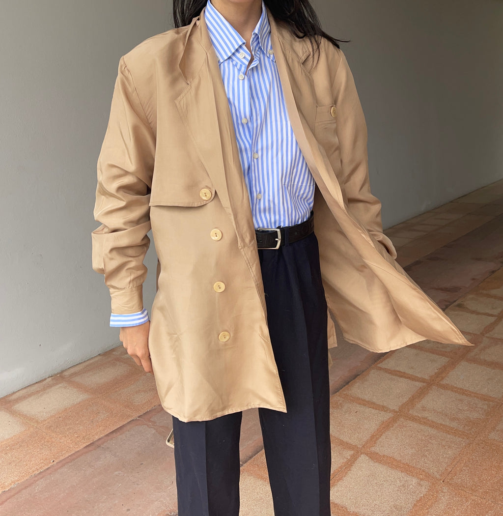 100 silk trench coat
