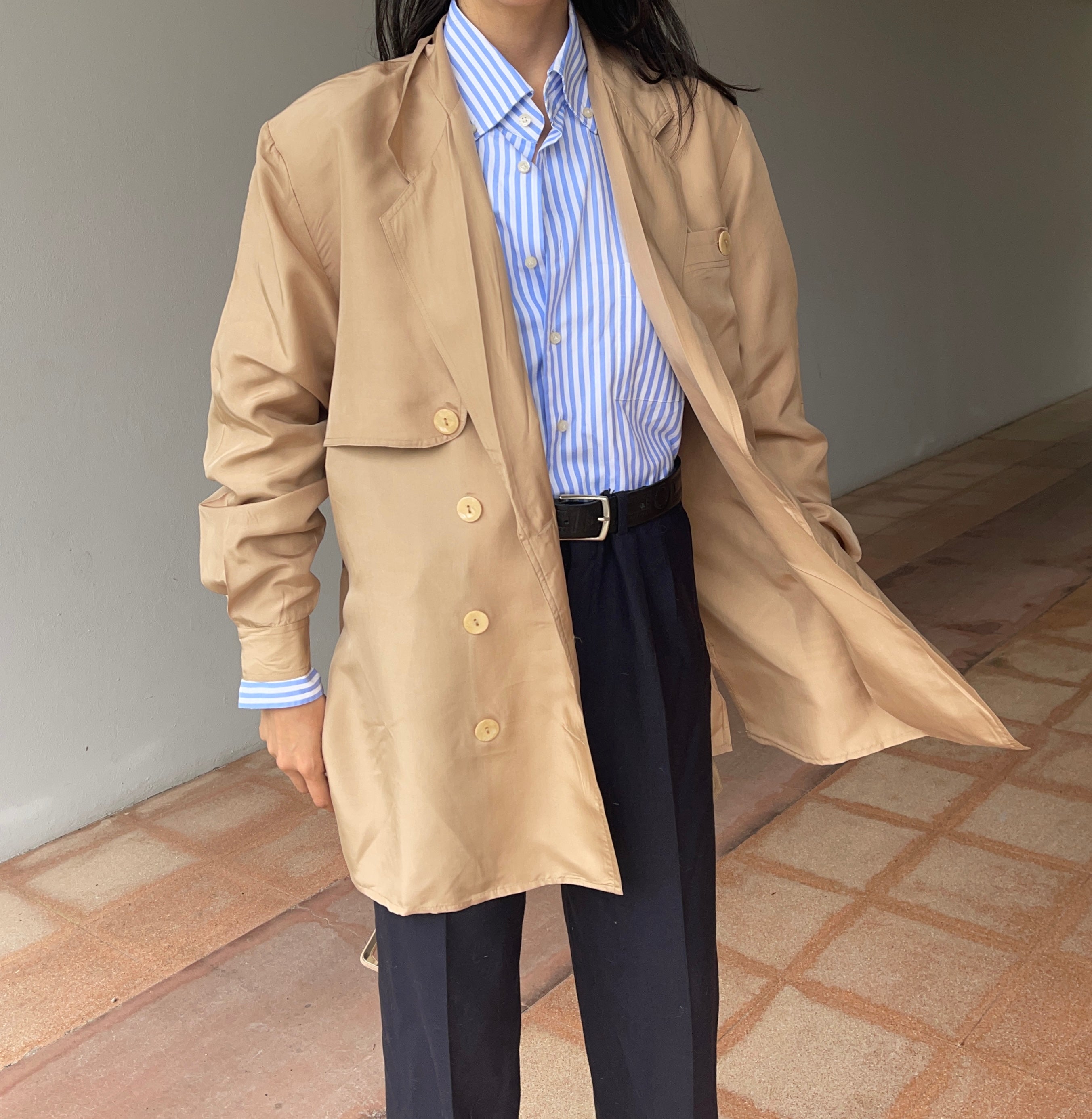 100 silk trench coat
