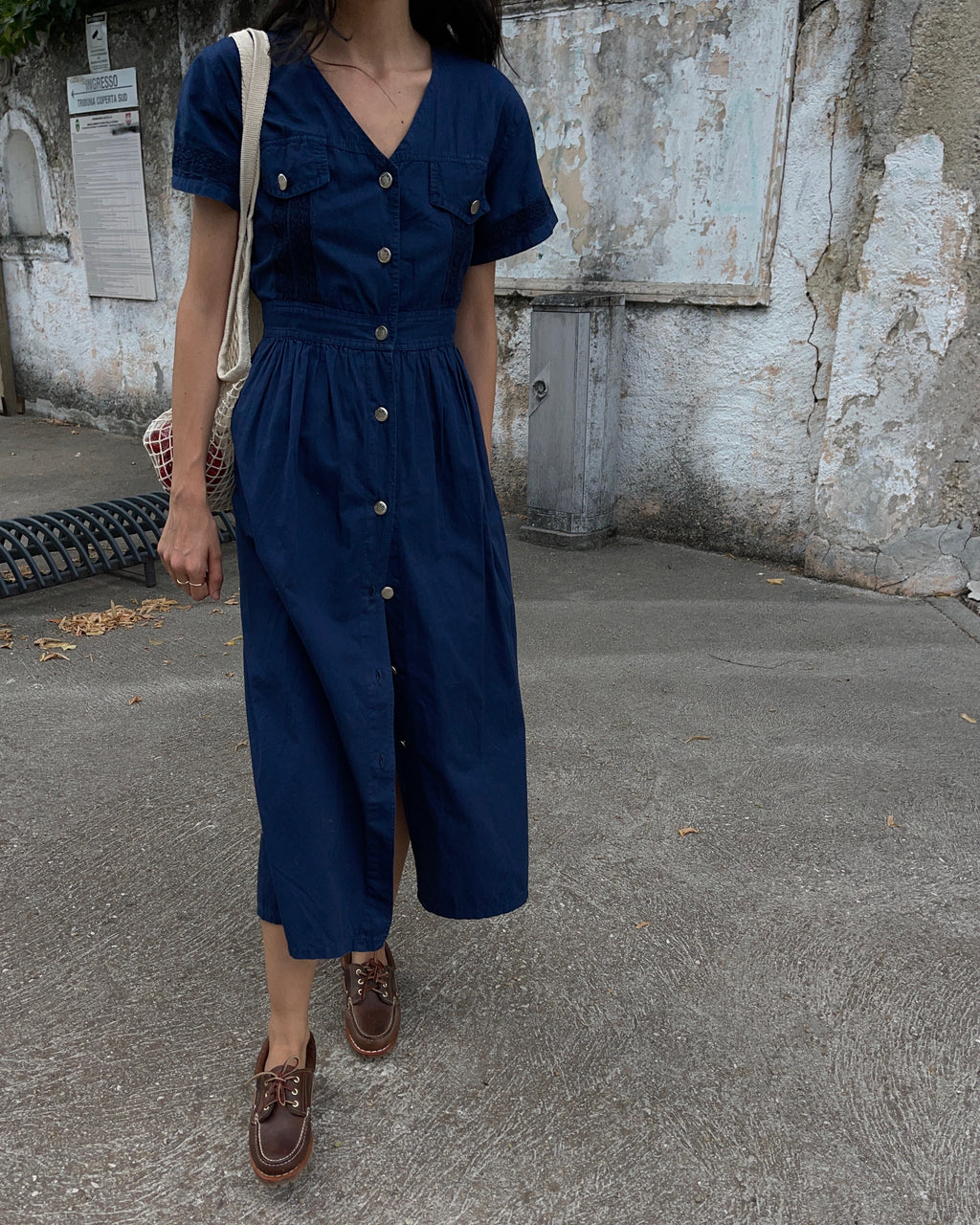 Blue cotton dress
