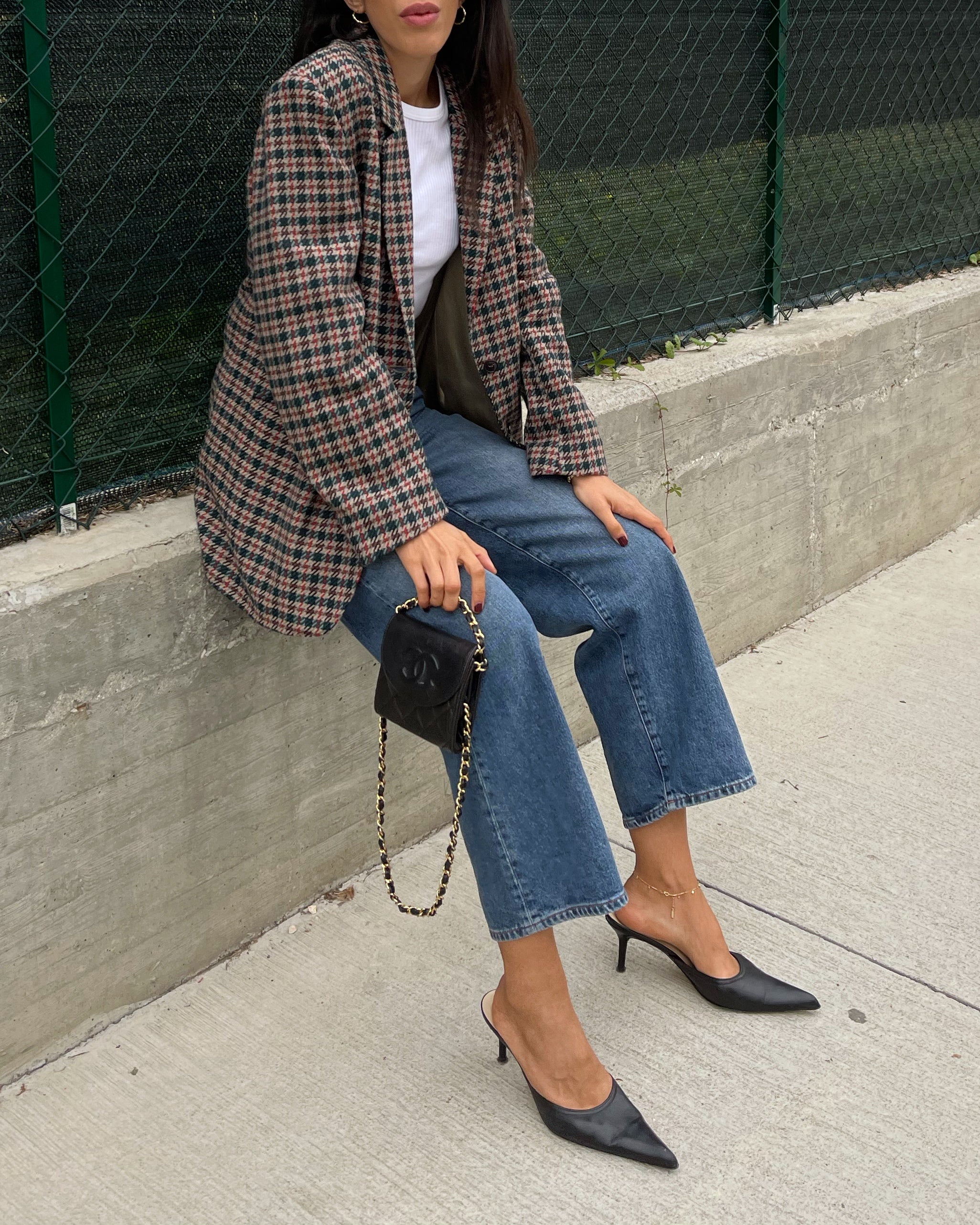 Check wool blazer