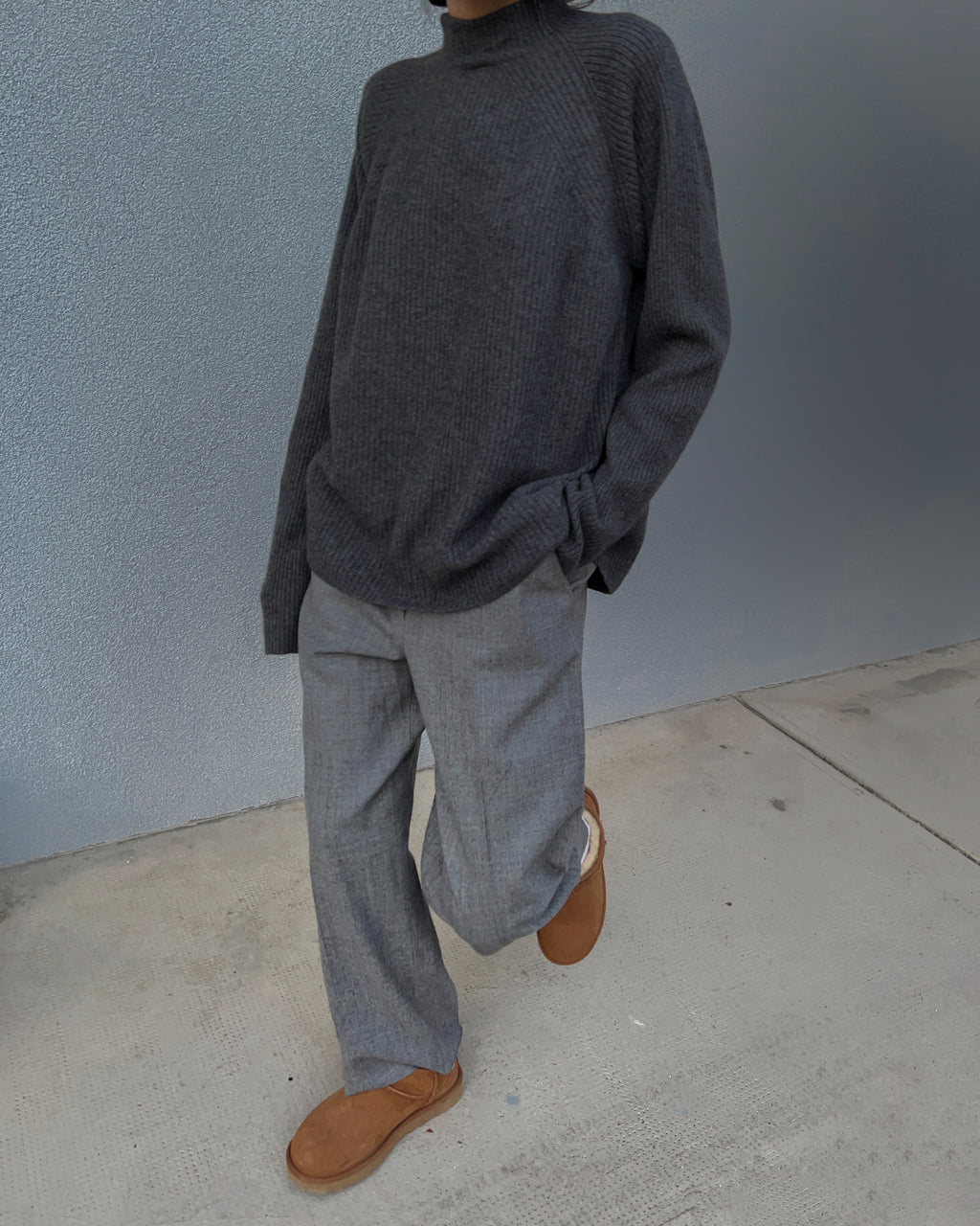 Grey wool trousers