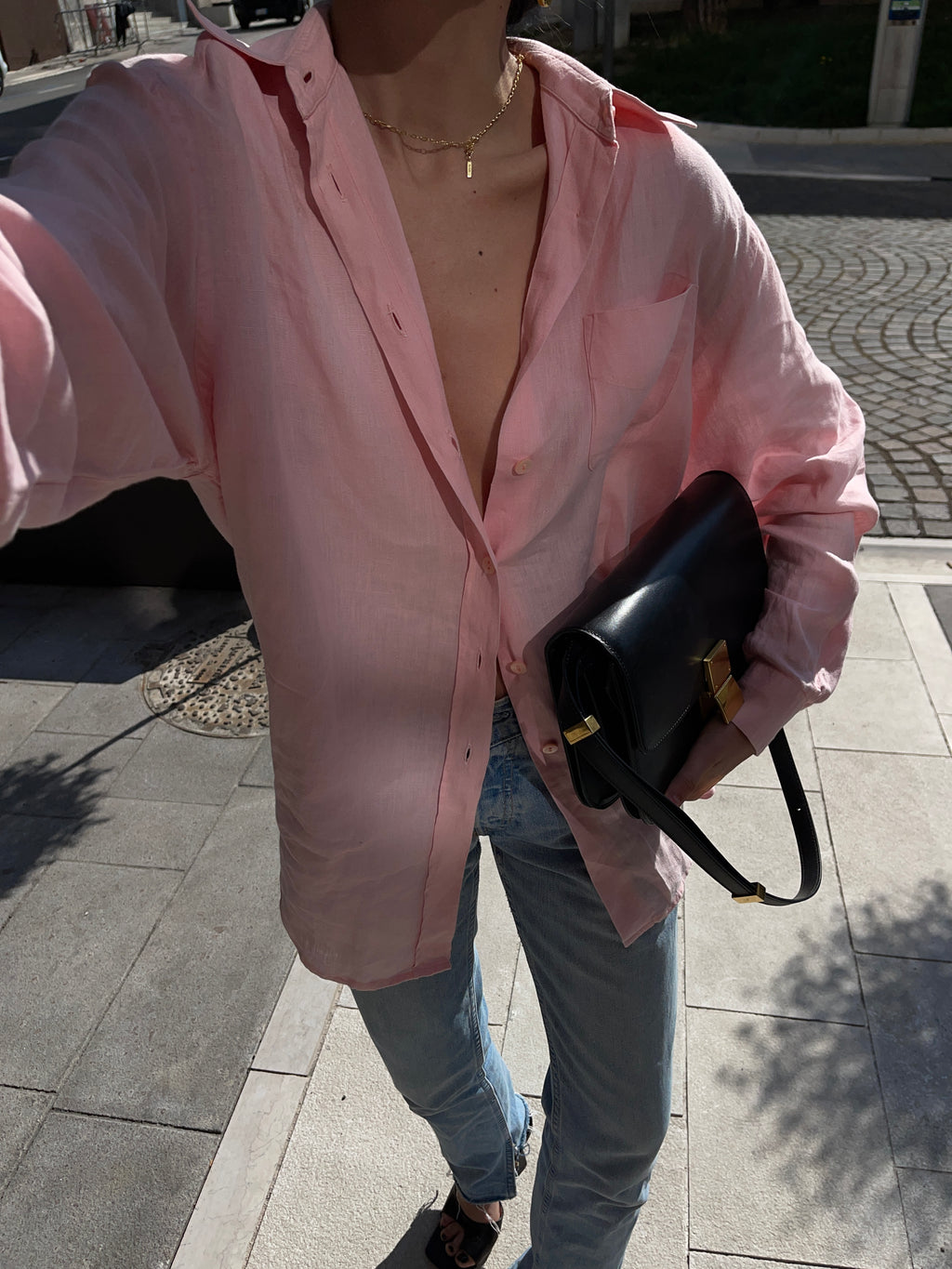 Max Mara pink linen shirt
