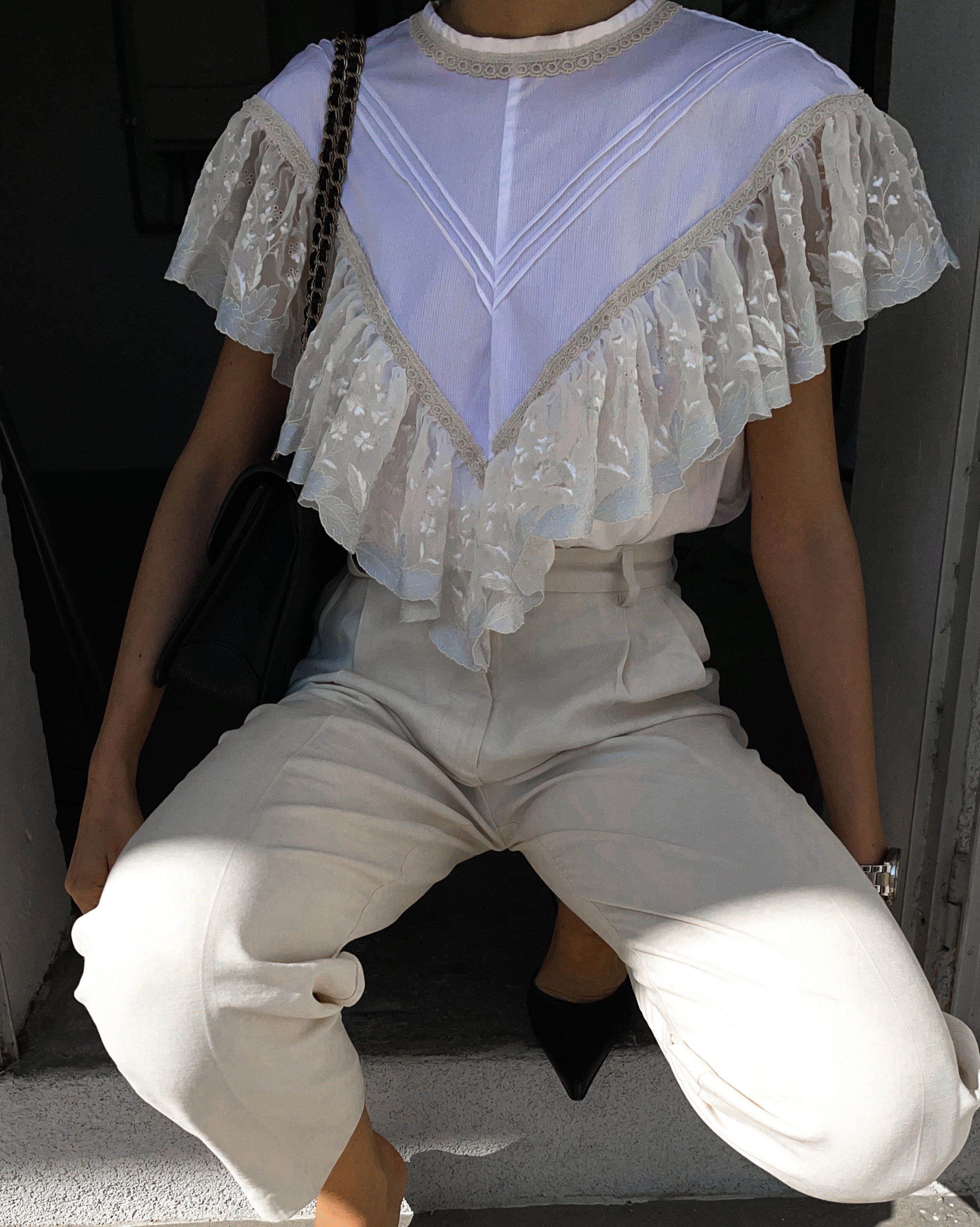 Camicia sartoriale cotone pizzo