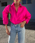 Fucsia button down shirt
