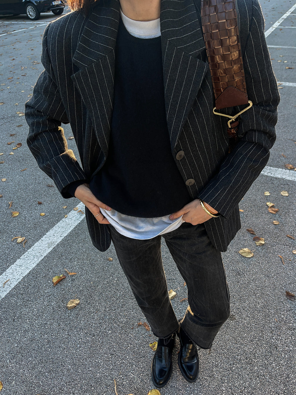 Gessato grey blazer
