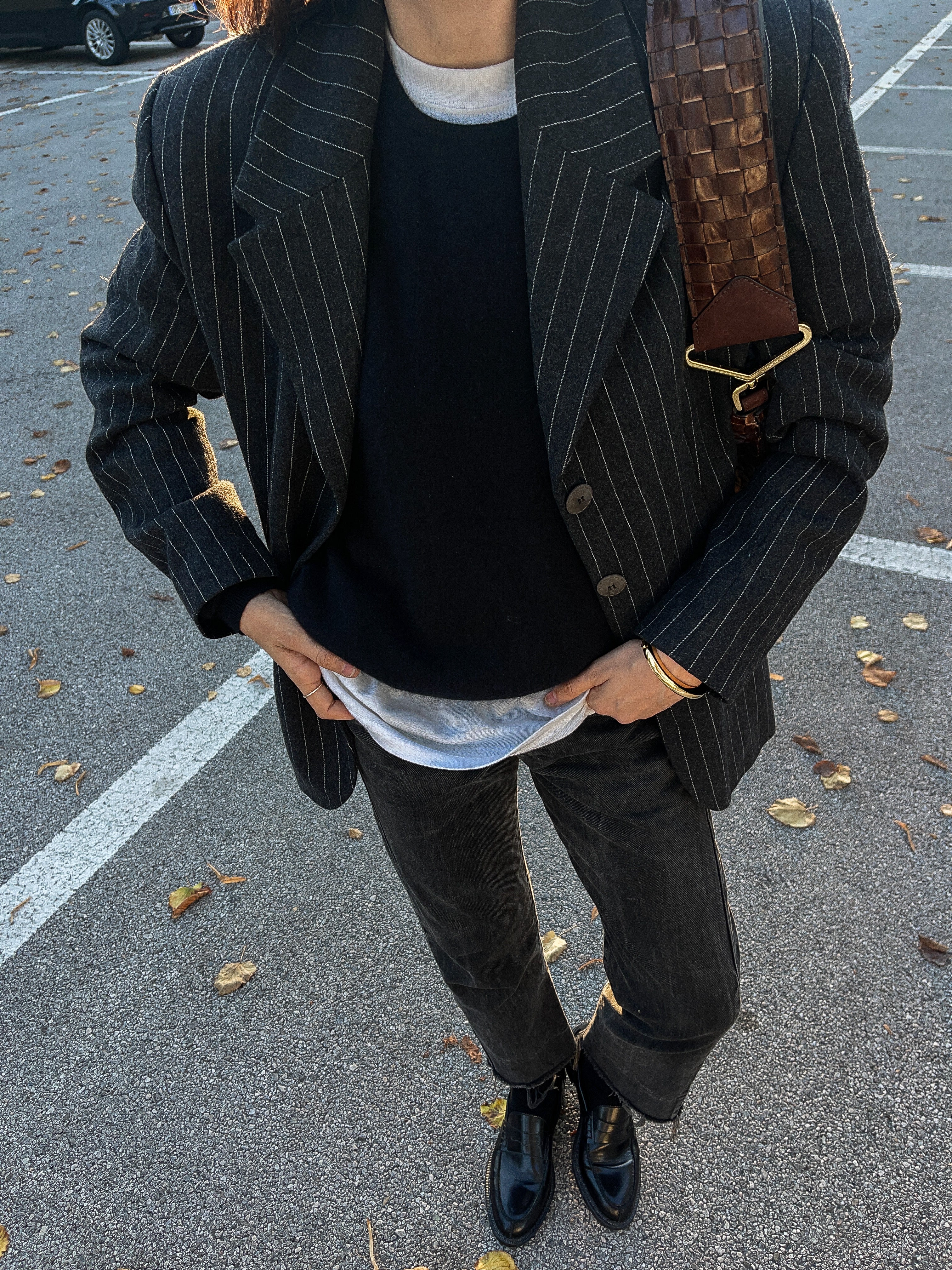 Gessato grey blazer