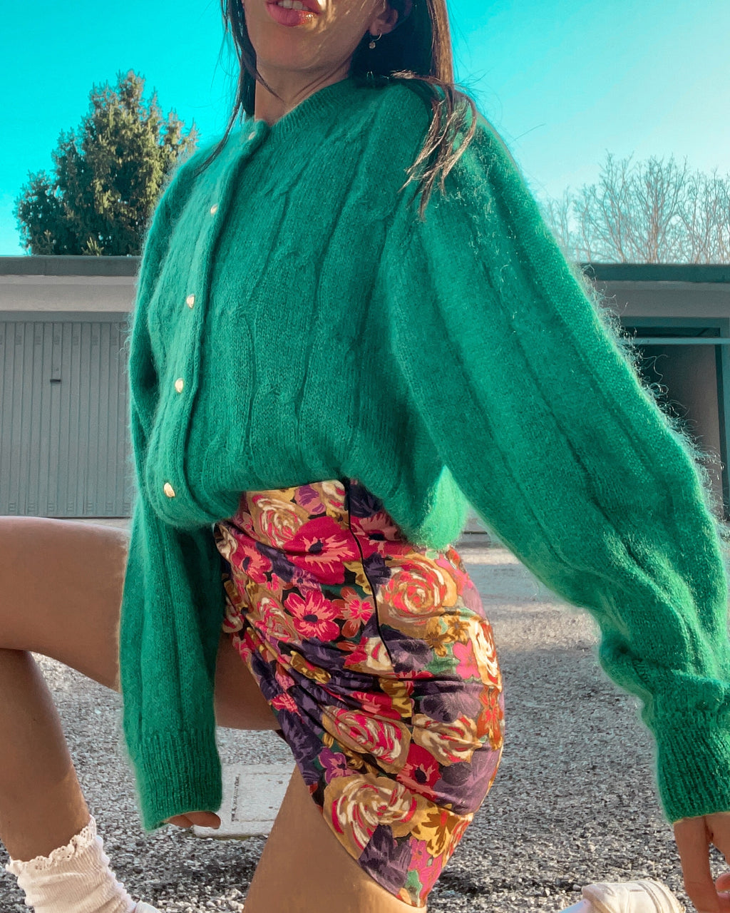 Green mohair cardigan