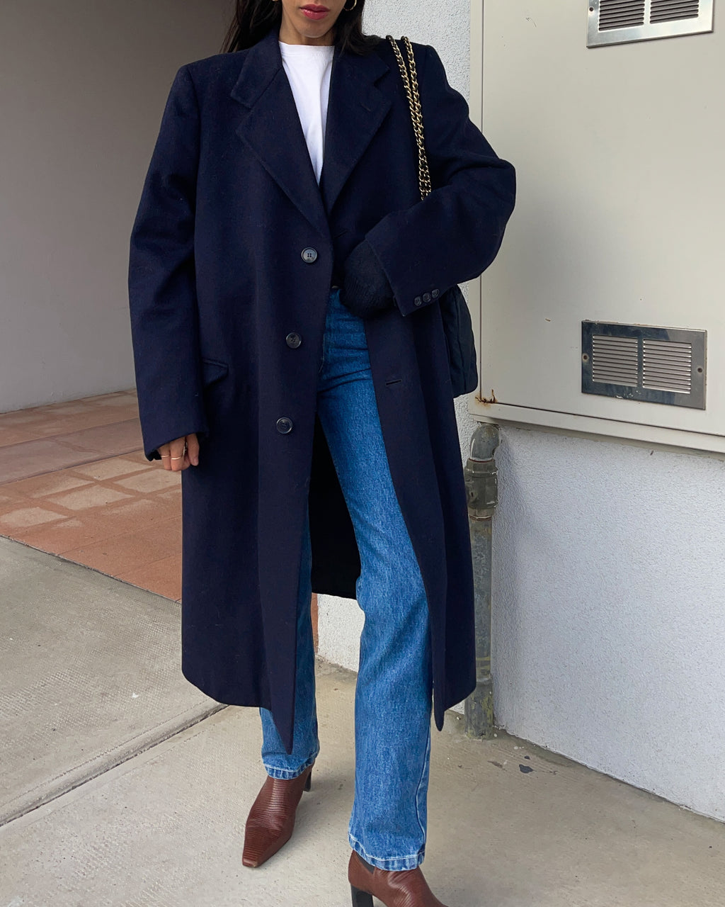 100 wool blue coat
