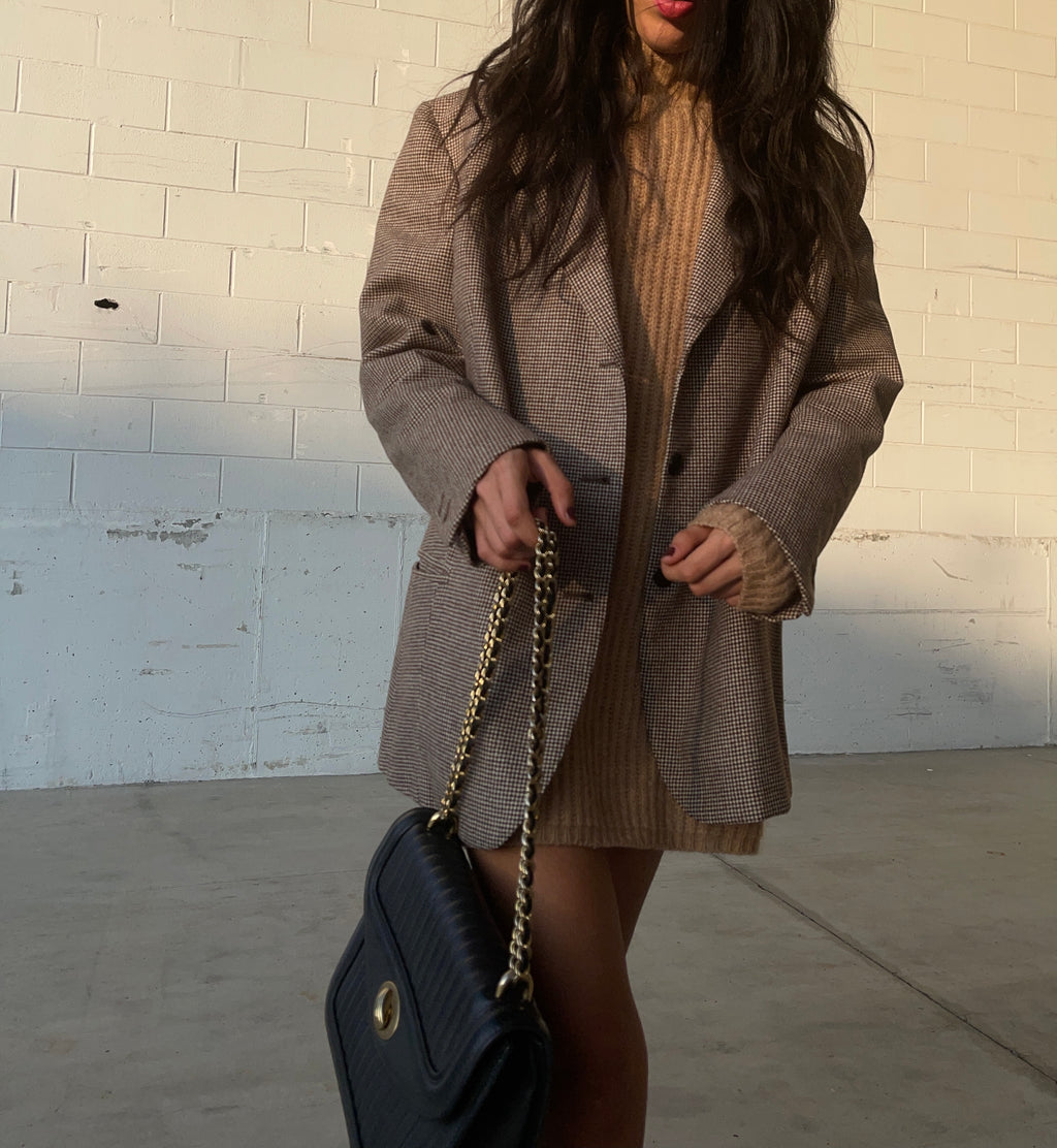 OVERSIZED BLAZER IN PIED DE POULE