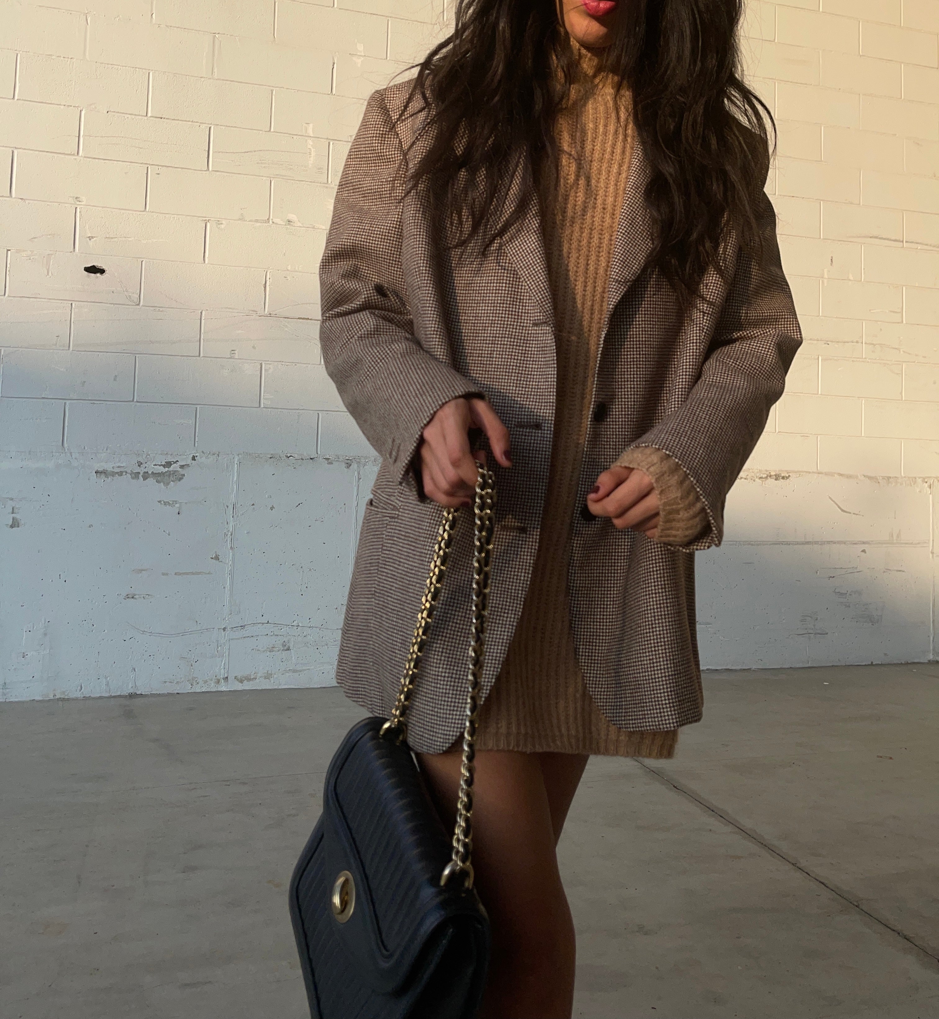 OVERSIZED BLAZER IN PIED DE POULE