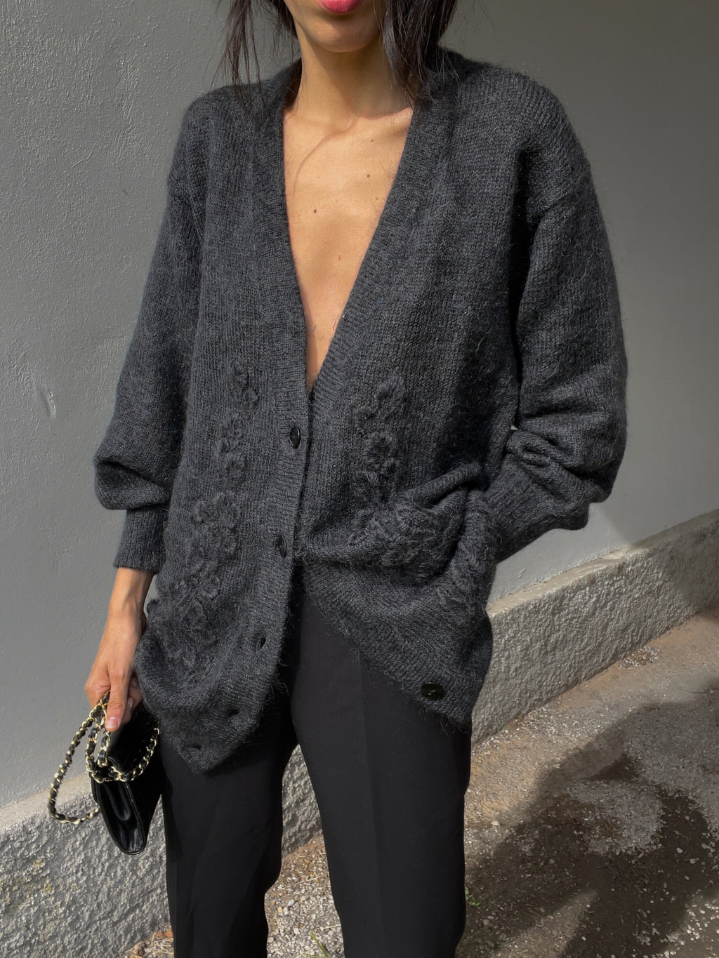 70 kid mohair cardigan