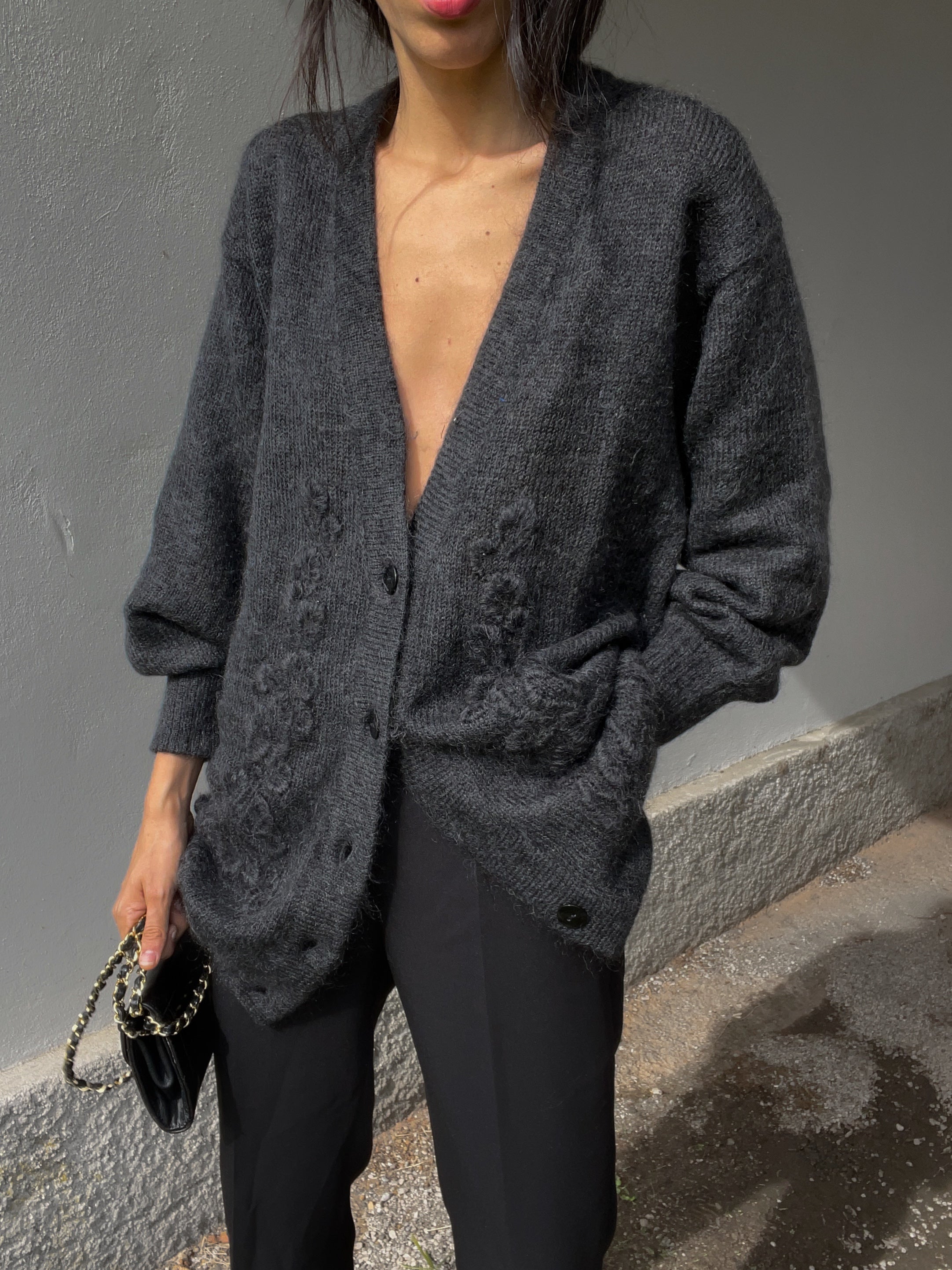 70 kid mohair cardigan