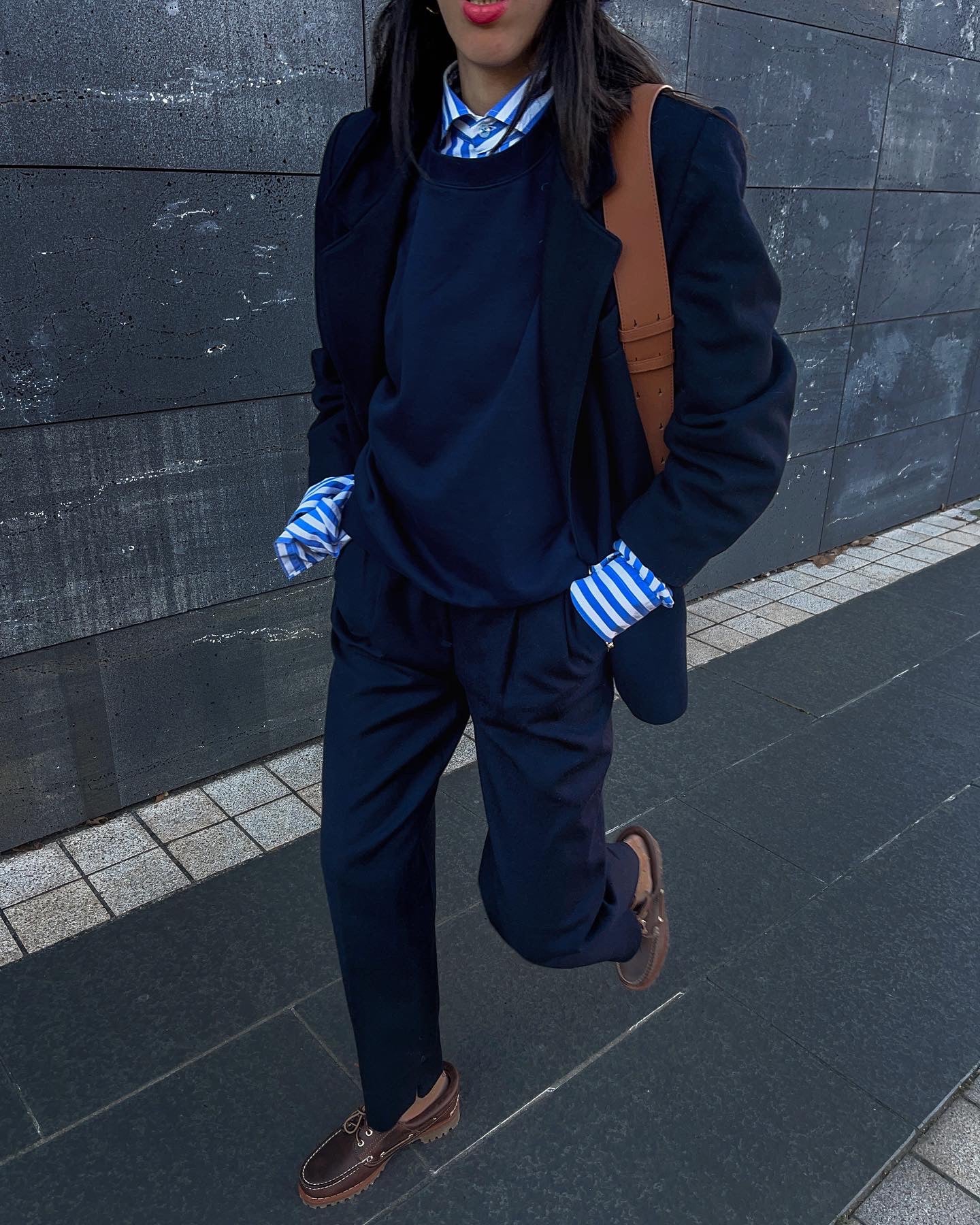 Blue wool blazer