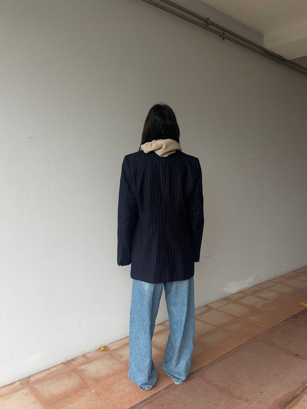 Pinstripe blue man blazer
