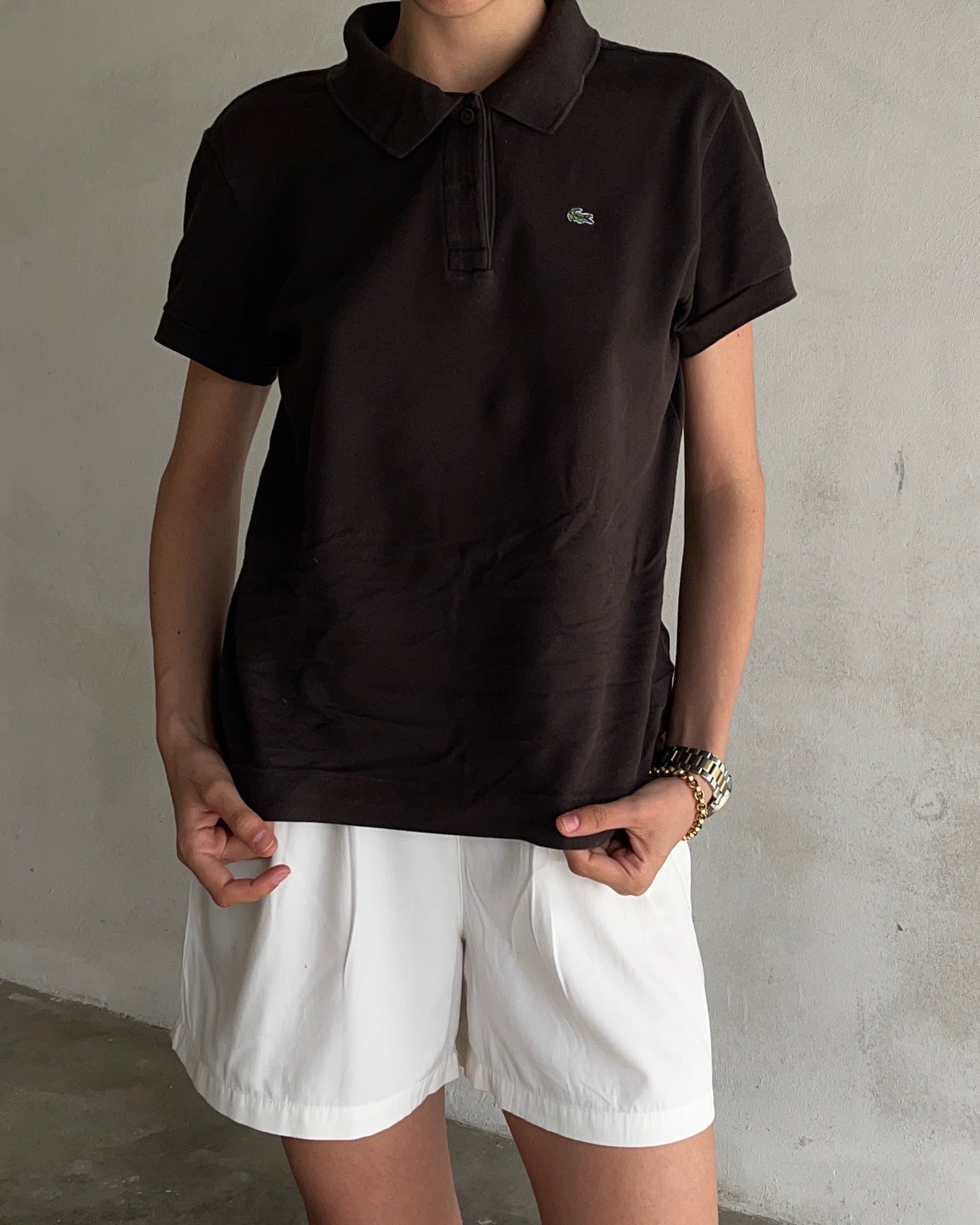 Brown chocolate Lacoste Vintage polo shirt