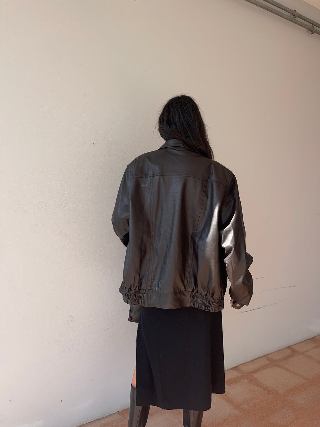 Nappa leather bomber jacket