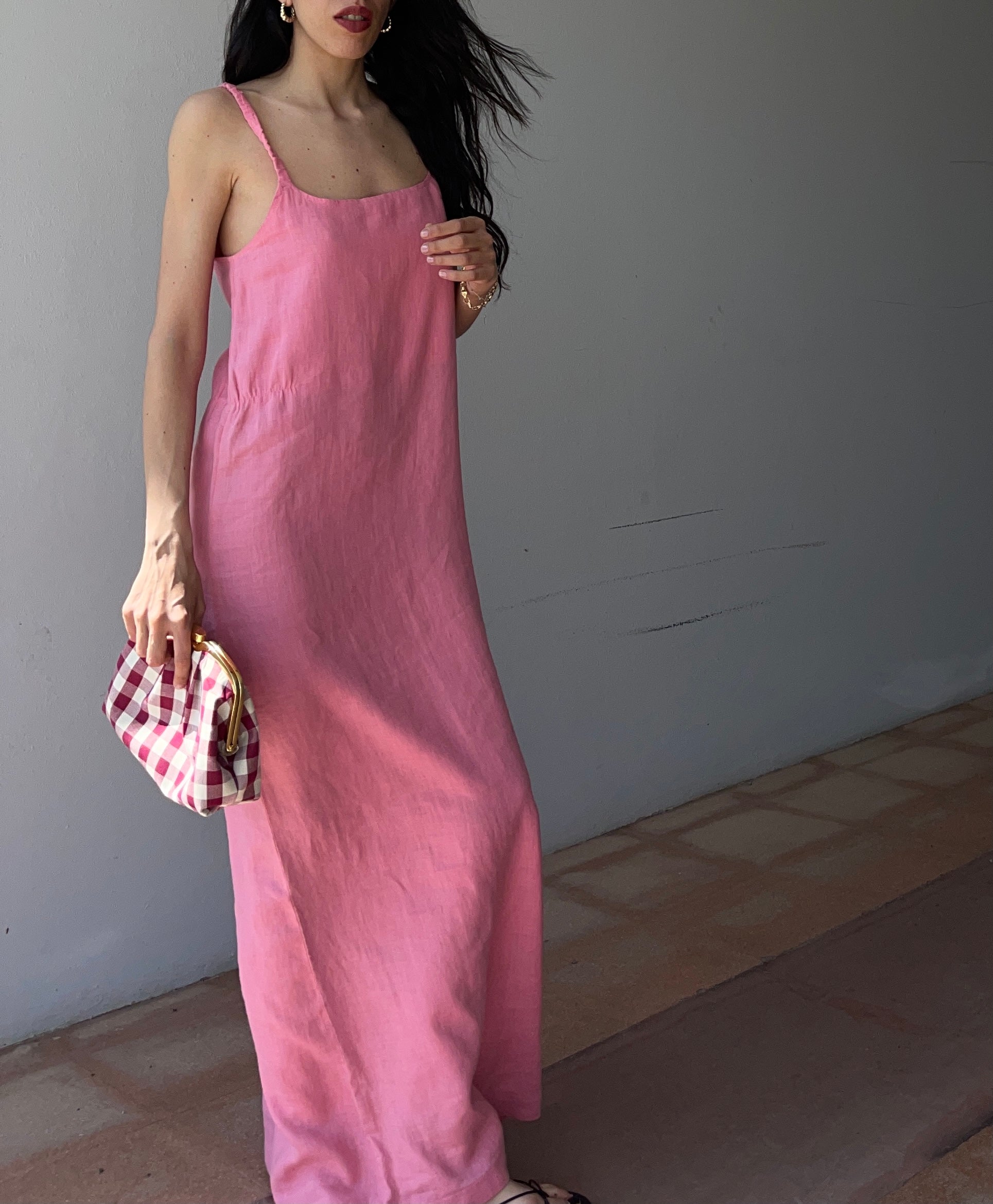 100 linen minimal dress