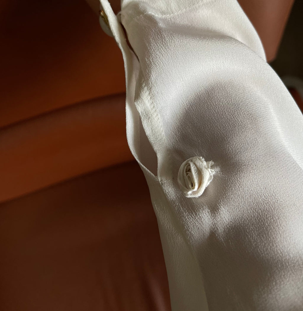 Silk blend maxi collar shirt