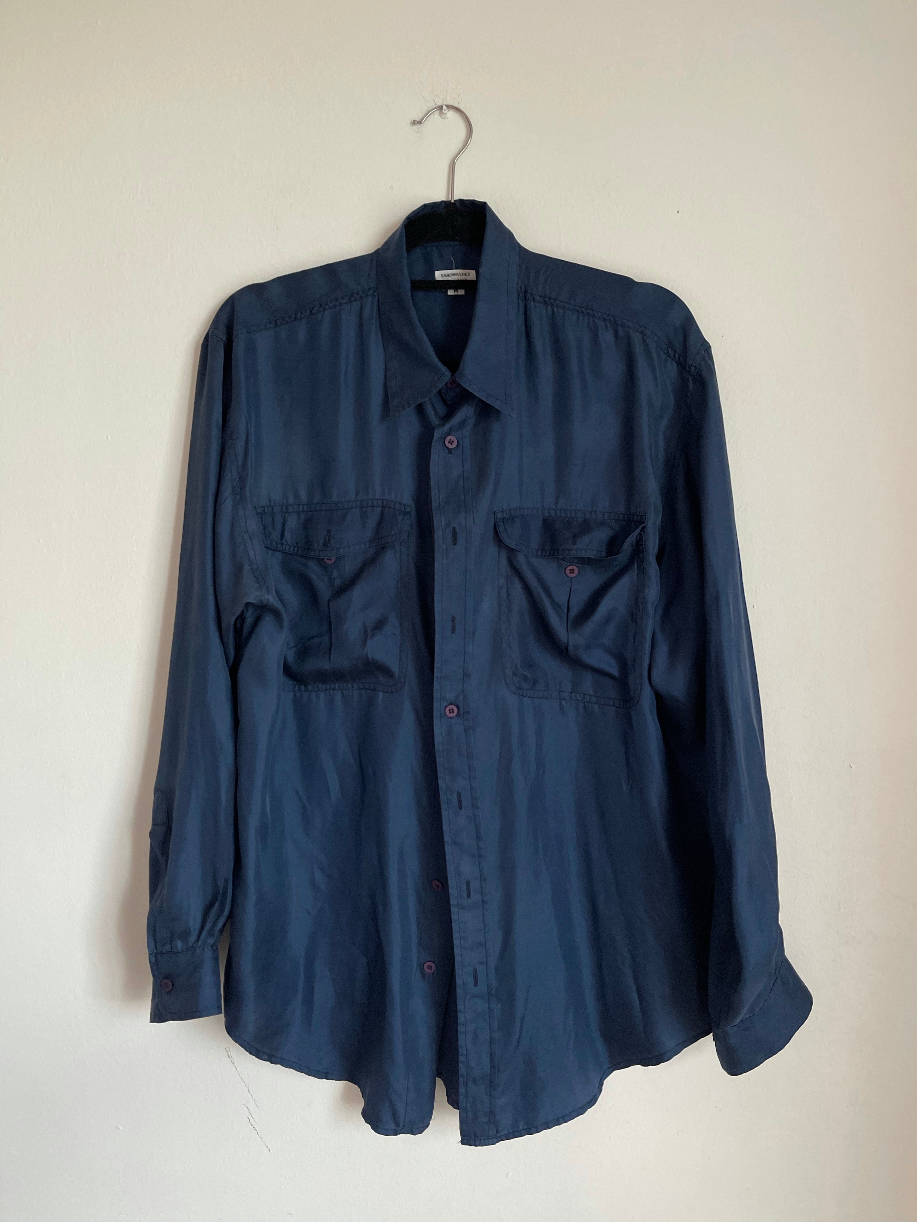 Camicia seta blu *