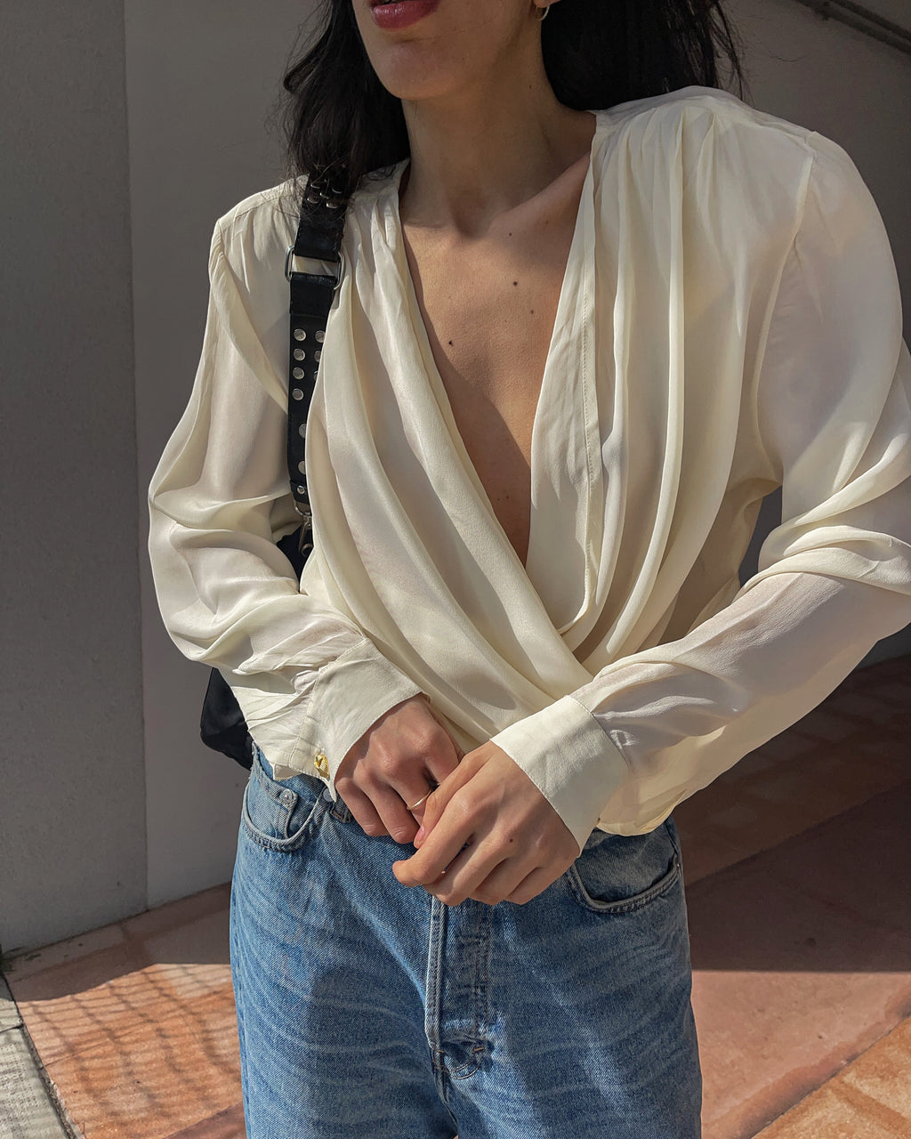 100 silk wrap shirt
