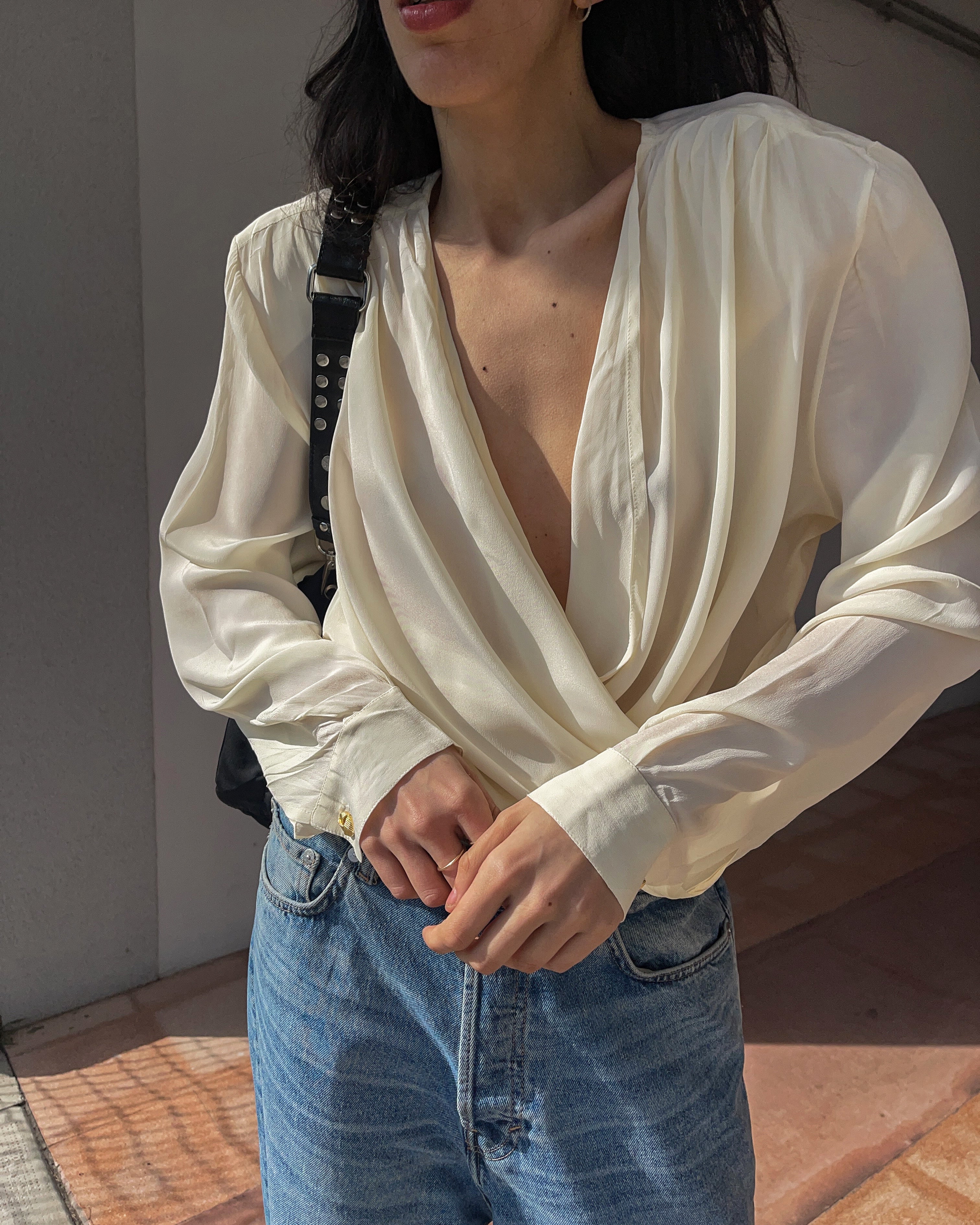 100 silk wrap shirt