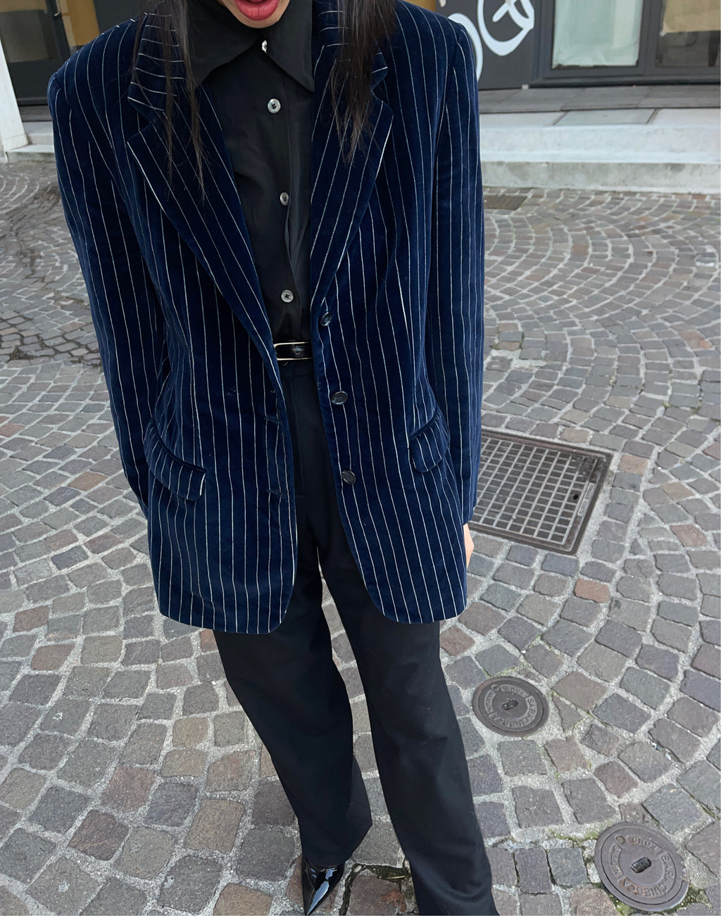 Velvet blue blazer