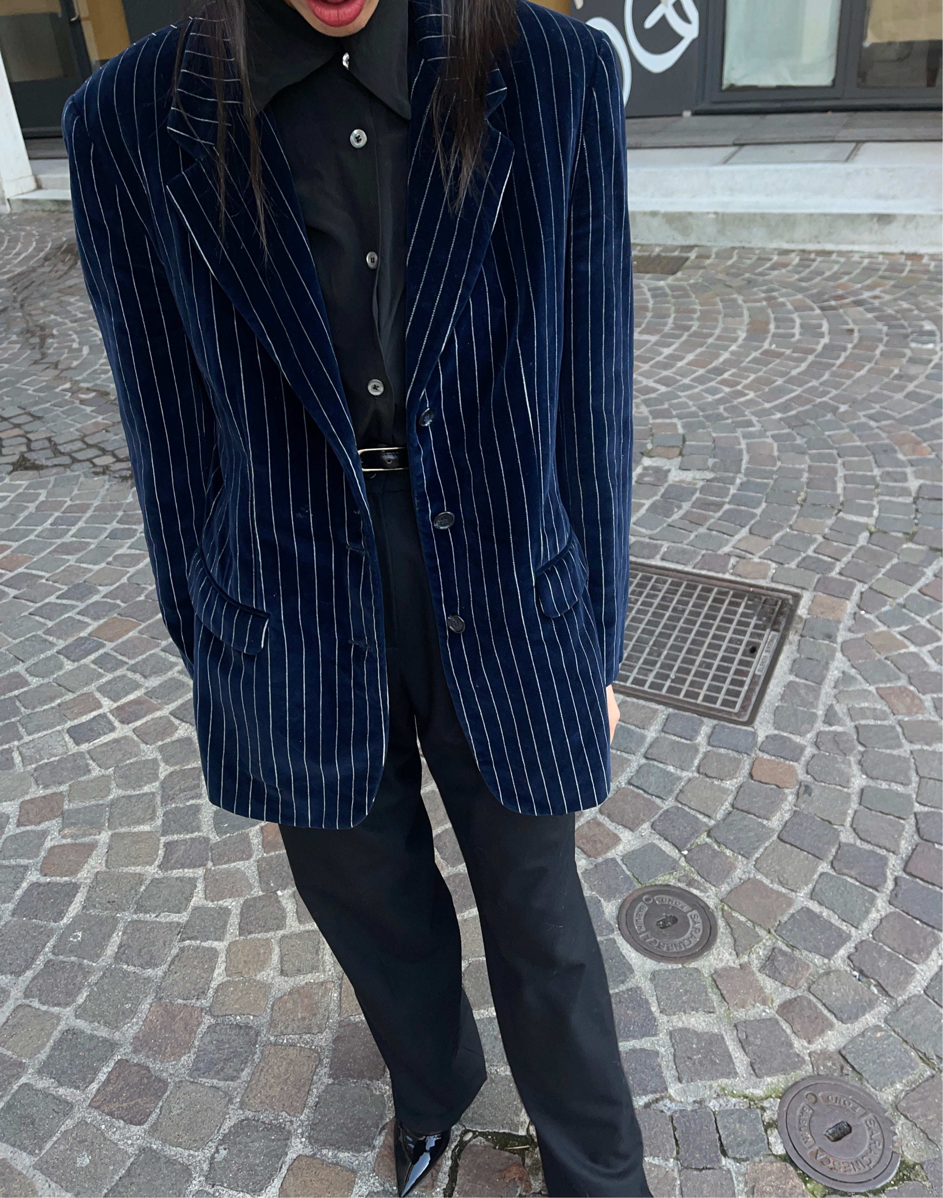 Velvet blue blazer