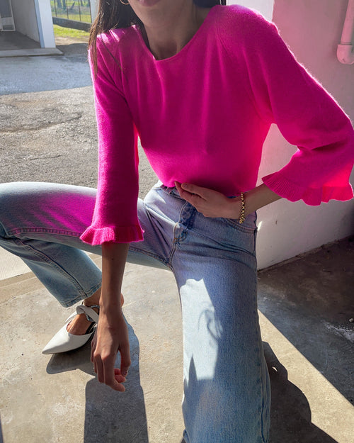 100% cashmere bright fucsia jumper