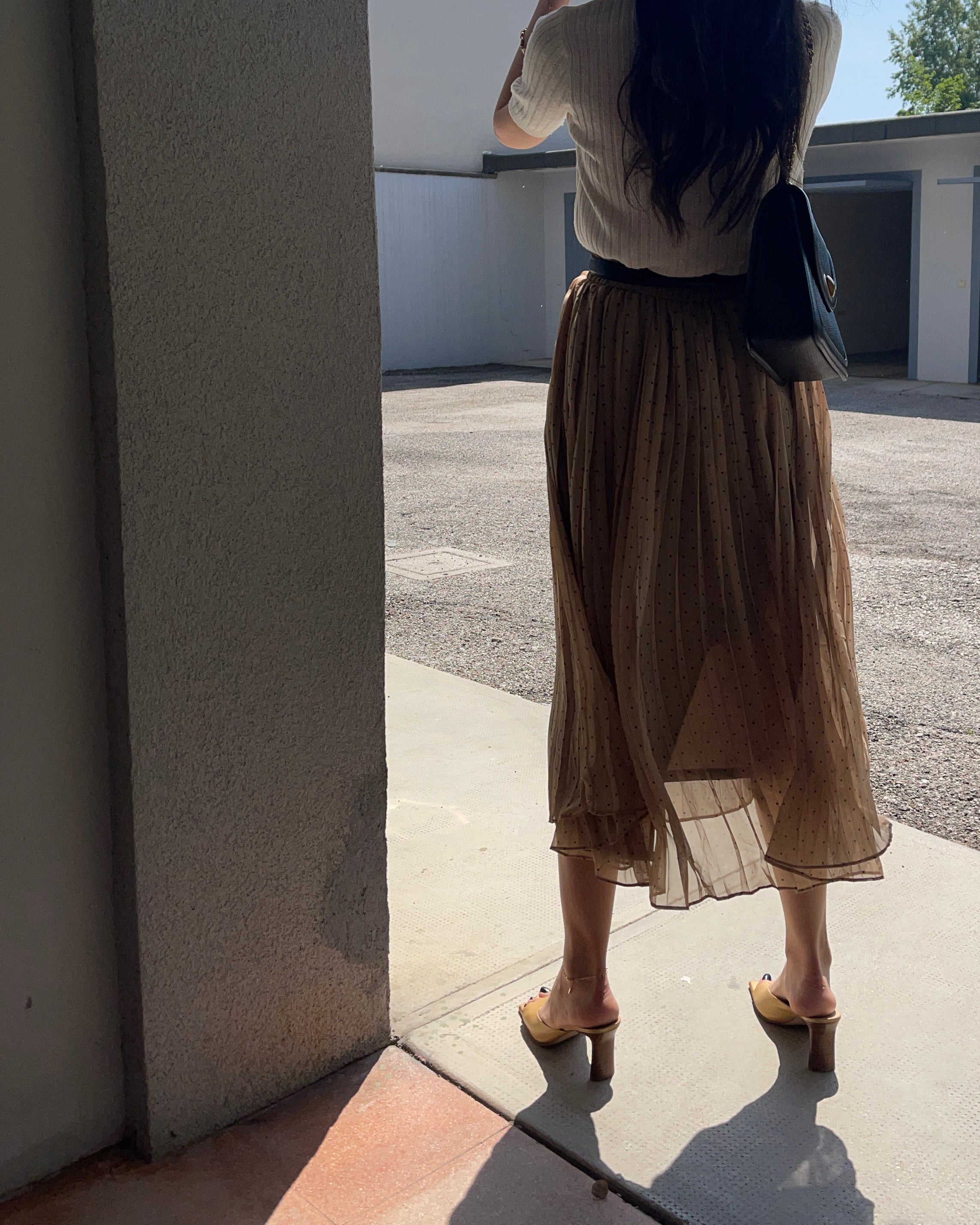 Pois midi skirt