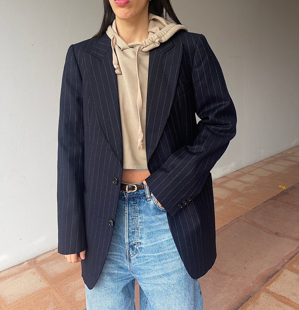 Pinstripe blue man blazer